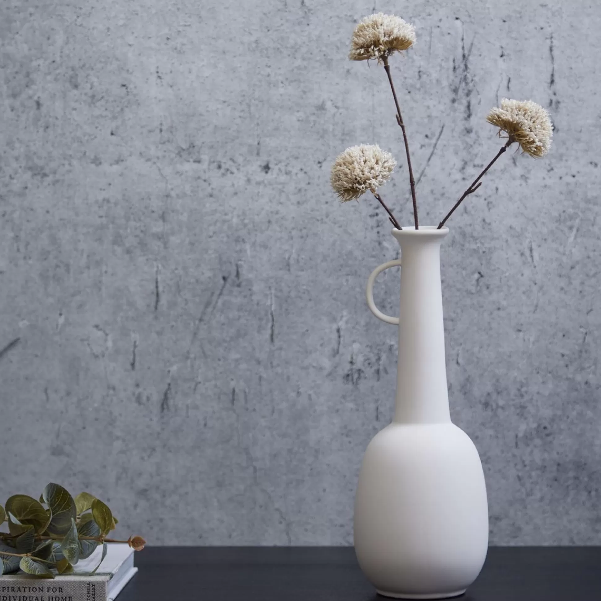 Decorative Vases>Meadows and Byrne Ella Long Stemmed Vase In Matt White