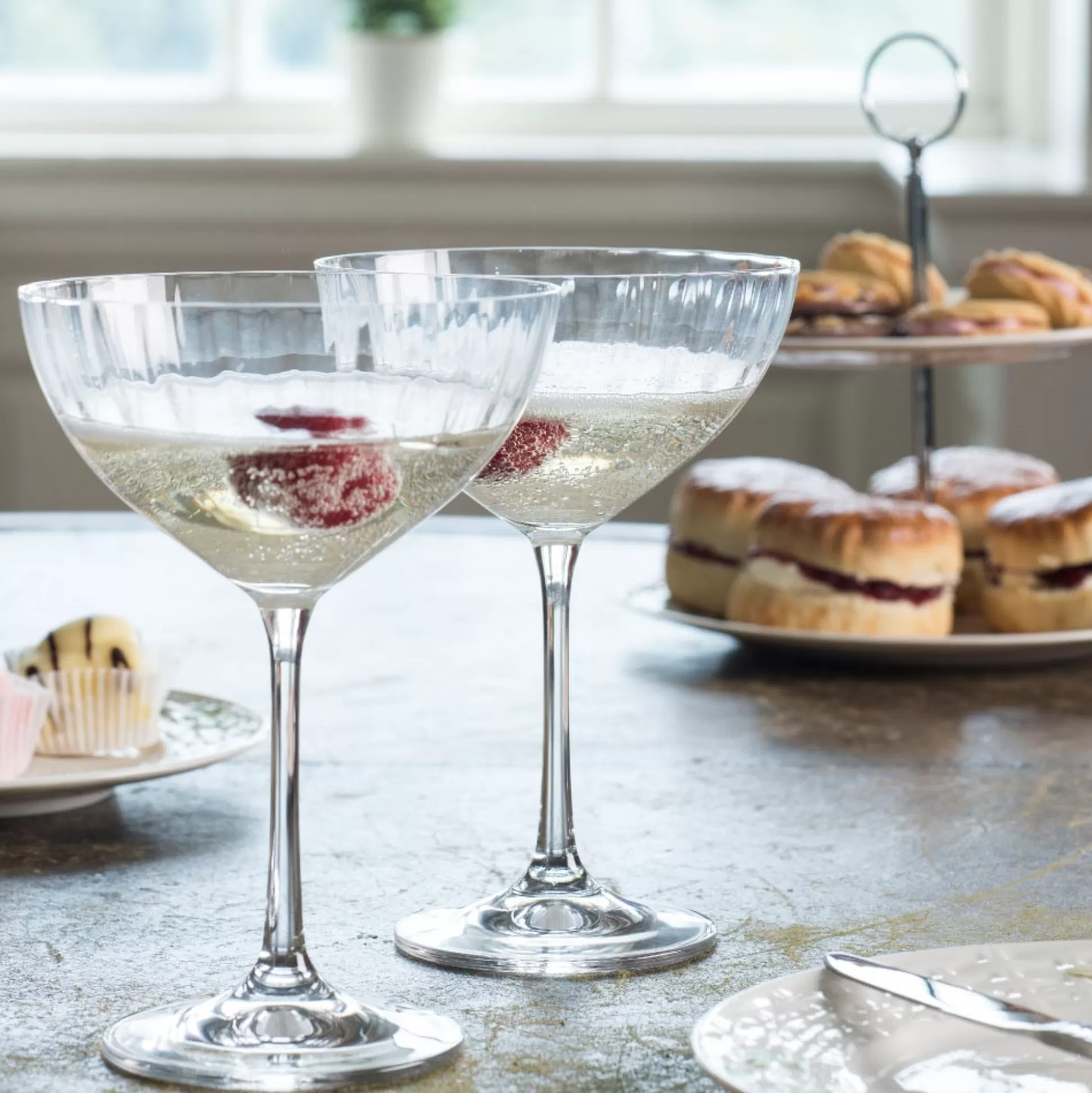 Glassware&Wine Glasses>Meadows and Byrne Erne Champagne Saucer Glasses - Set Of 4