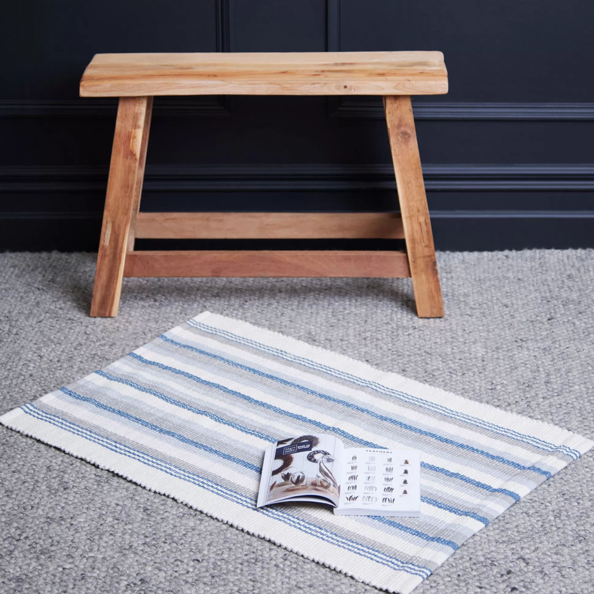 Rugs & Door Mats>Meadows and Byrne Finn Grey Cotton Rug