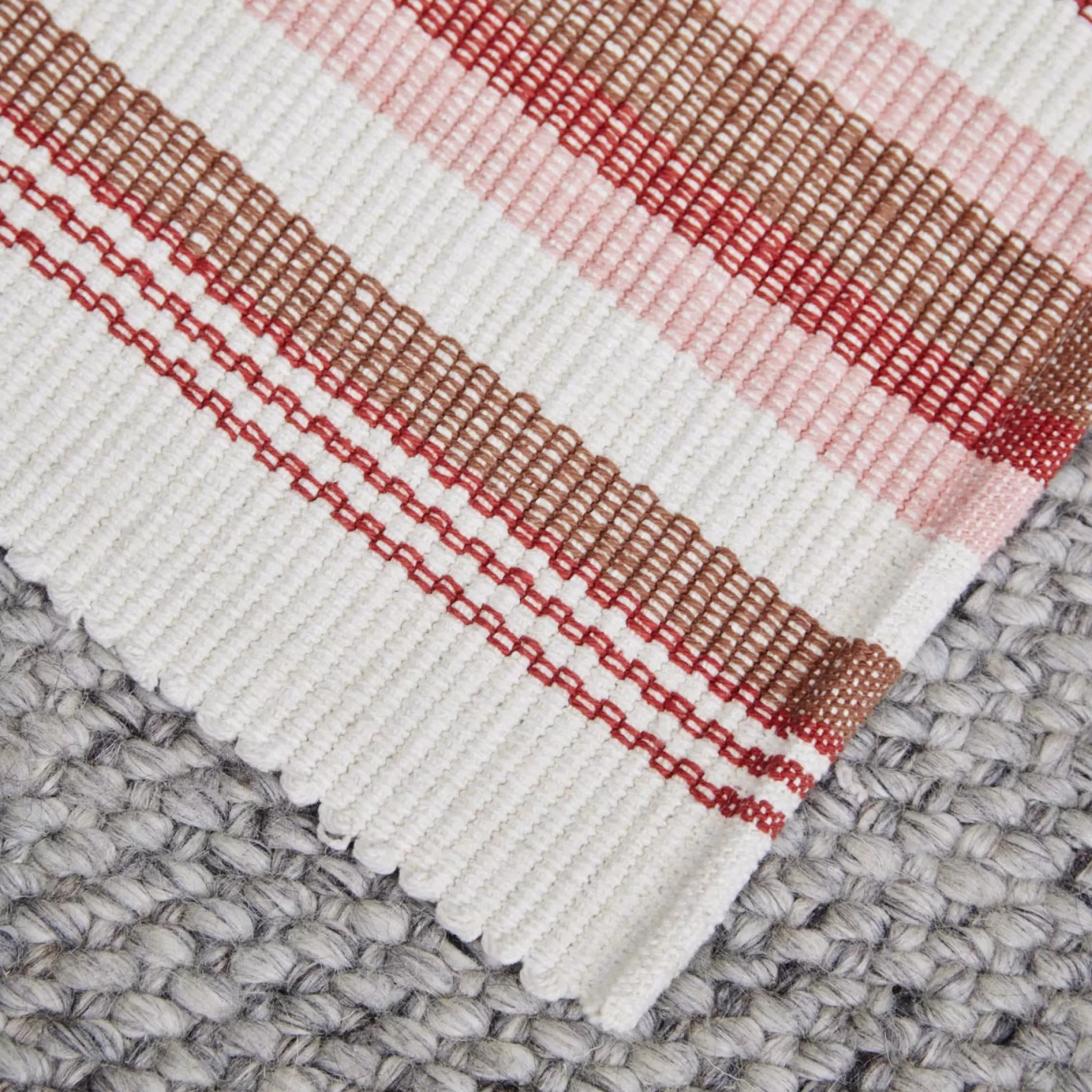 Rugs & Door Mats>Meadows and Byrne Finn Red Cotton Stripe Runner