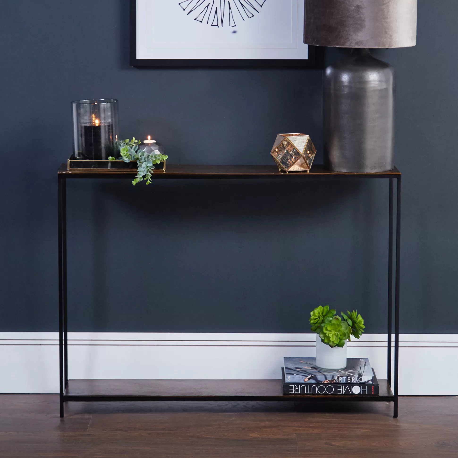 - Console Tables>Meadows and Byrne Folio Console Table In Antique Brass