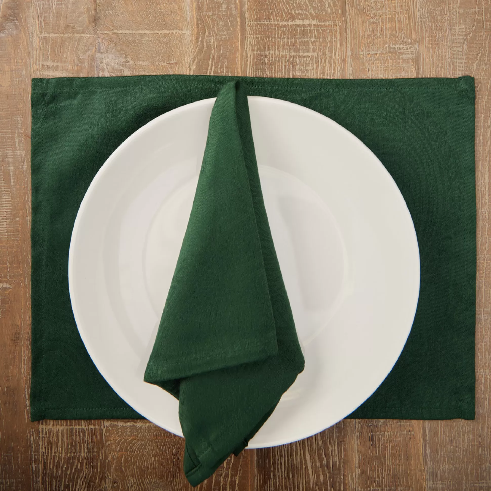 Table Linen>Meadows and Byrne Forest Green Jacquard Napkin - Set Of 6