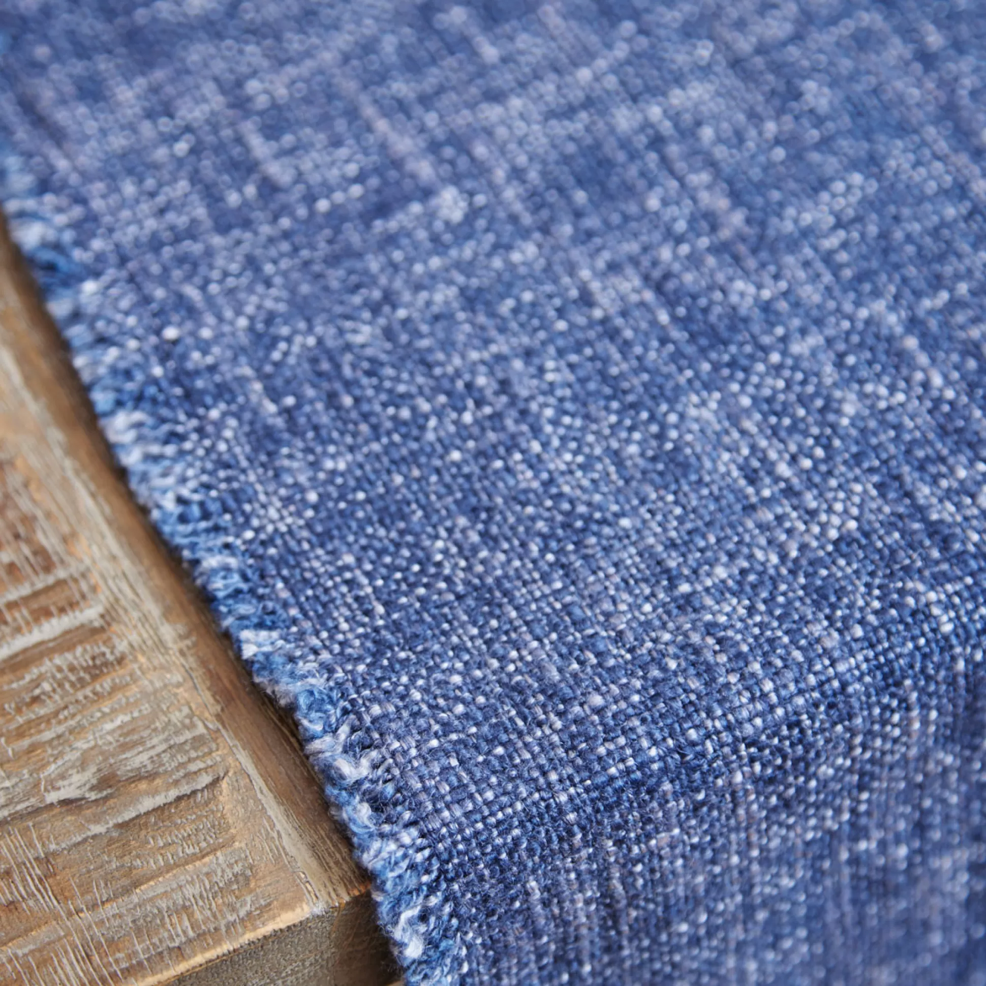 Table Linen>Meadows and Byrne Fringed Linen Runner - Blue
