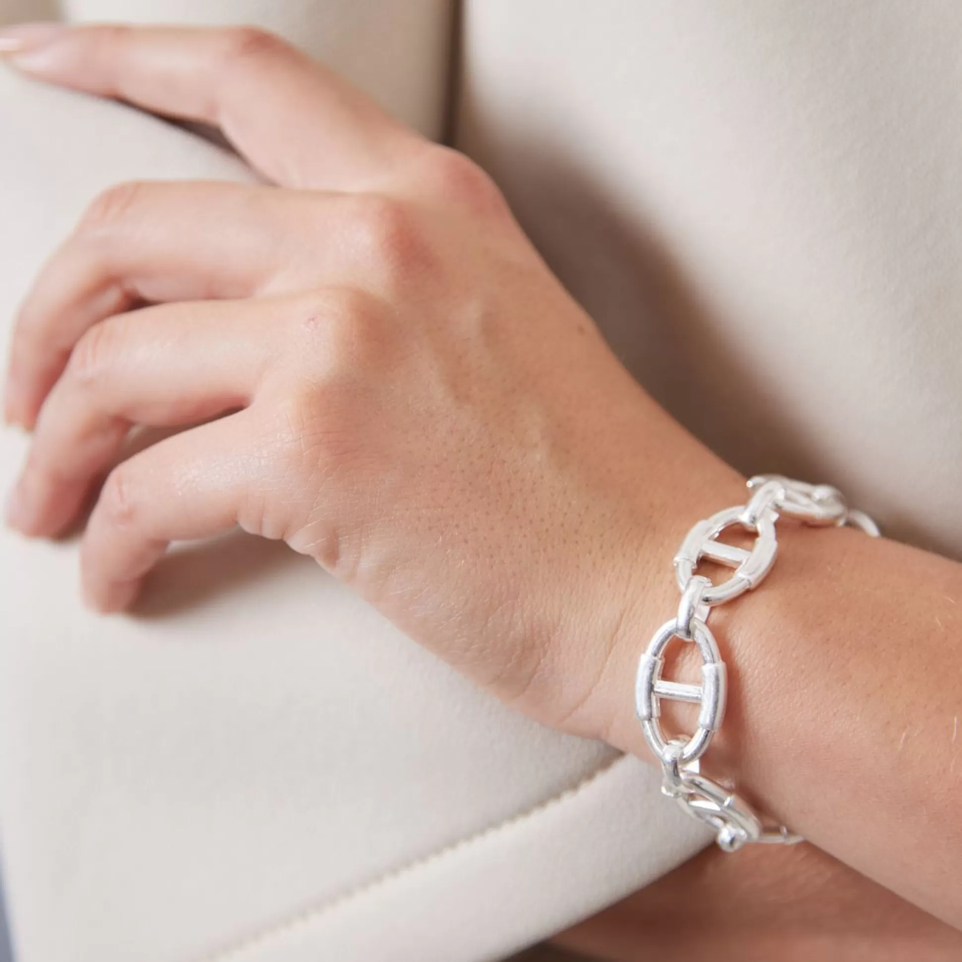 Jewellery>Meadows and Byrne Gate Link Bracelet Silver