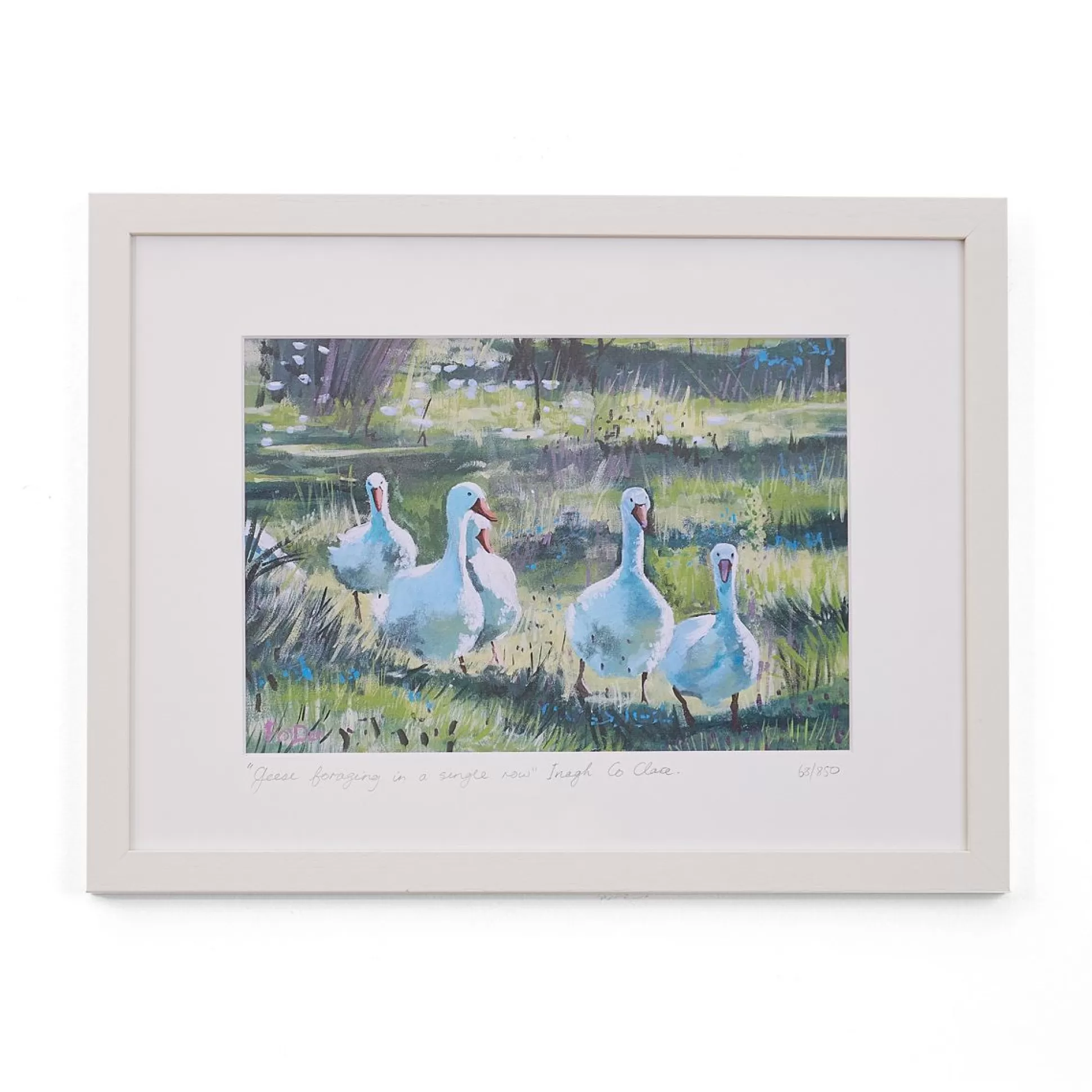 Wall Art & Picture Frames>Meadows and Byrne Geese Foraging - Framed