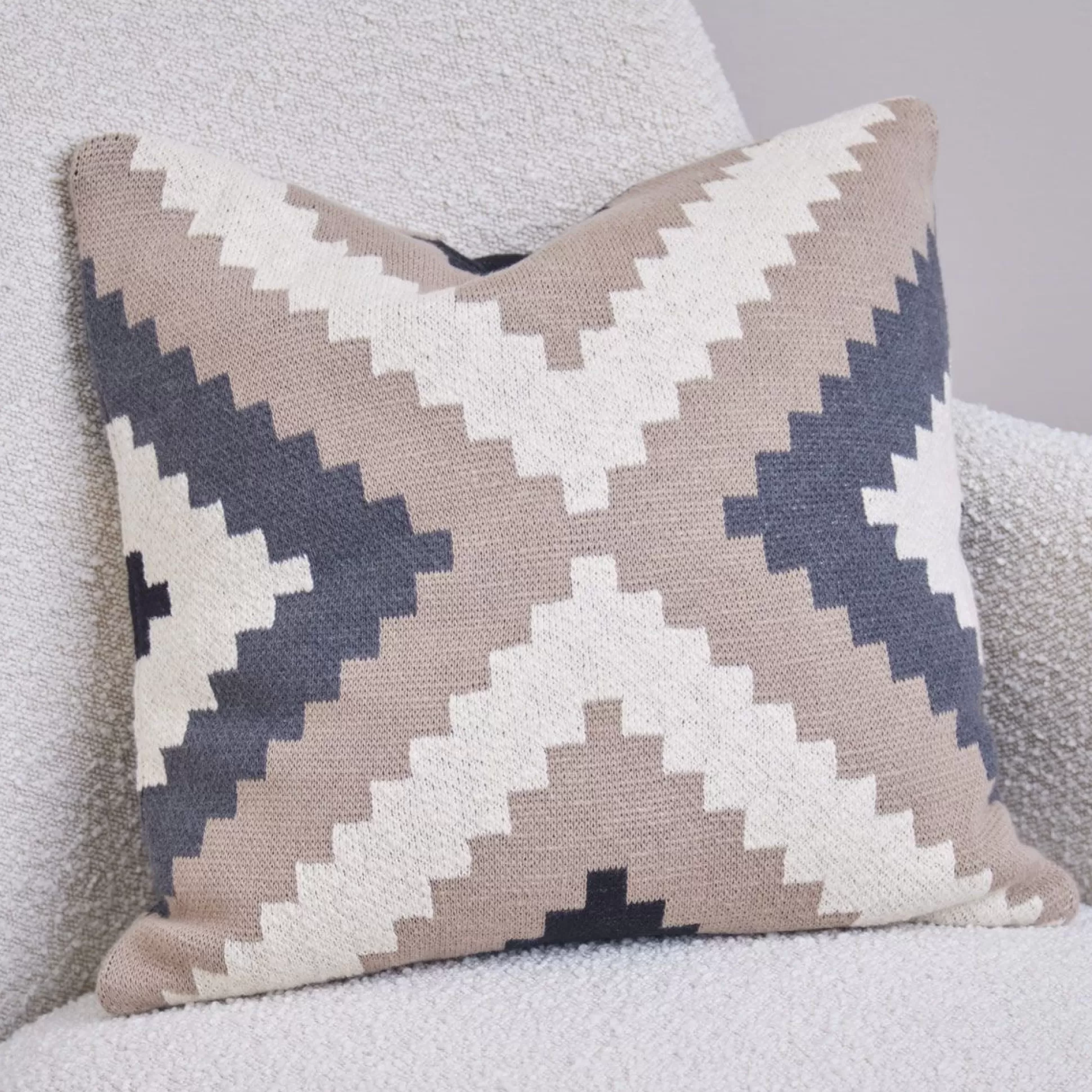 Cushions>Meadows and Byrne Geo Cushion Natural