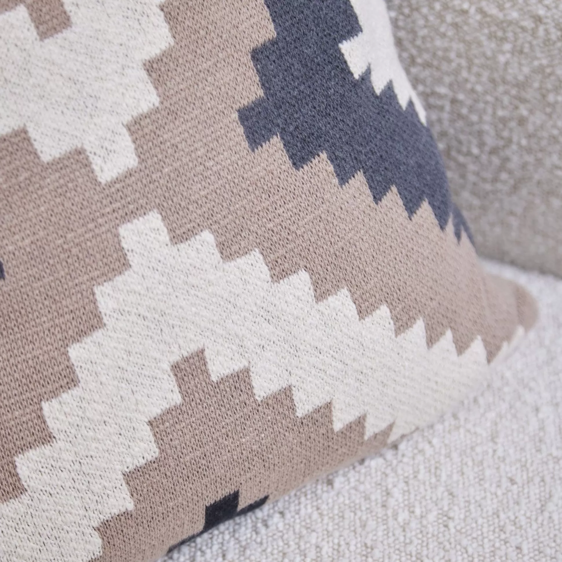 Cushions>Meadows and Byrne Geo Cushion Natural