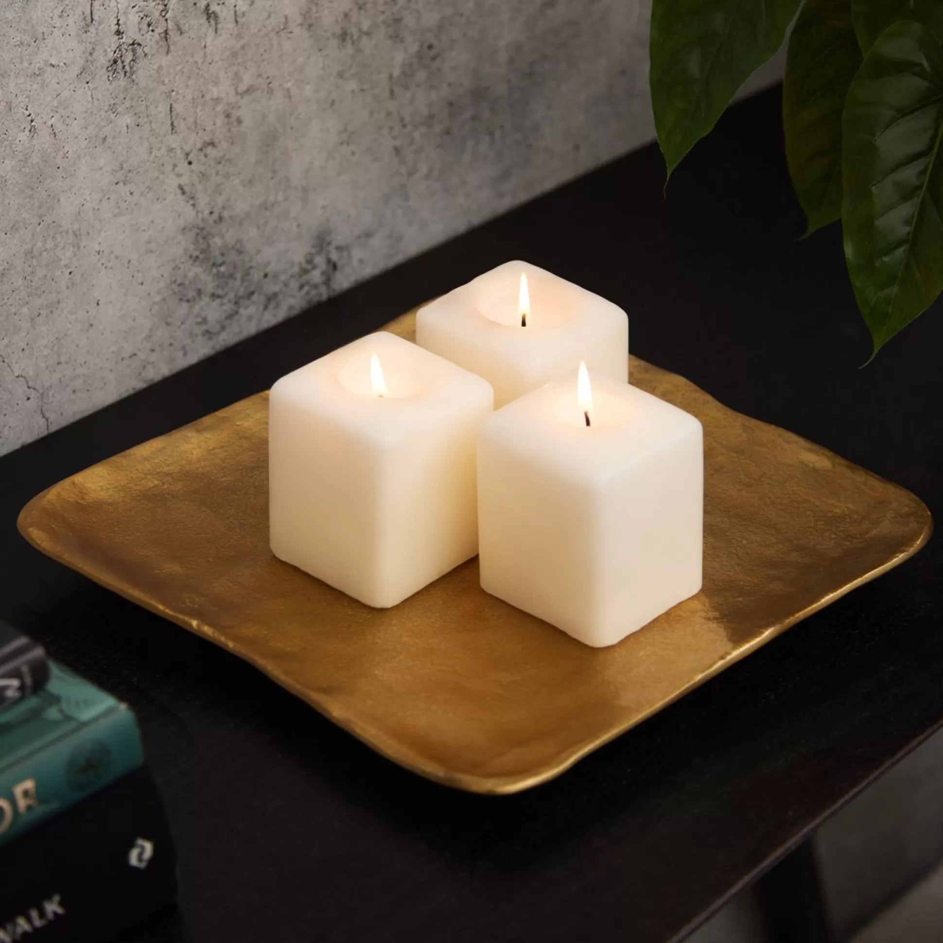 Candle Holders>Meadows and Byrne Gold Ares Square Tray