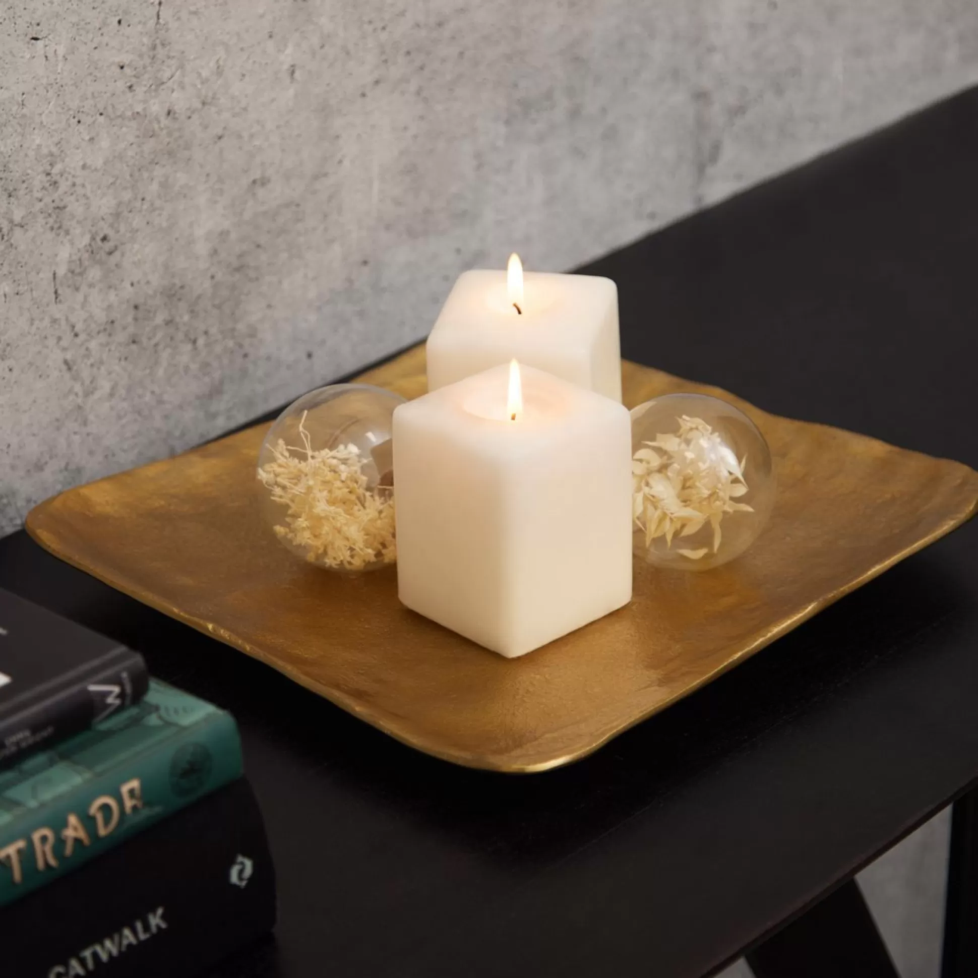 Candle Holders>Meadows and Byrne Gold Ares Square Tray