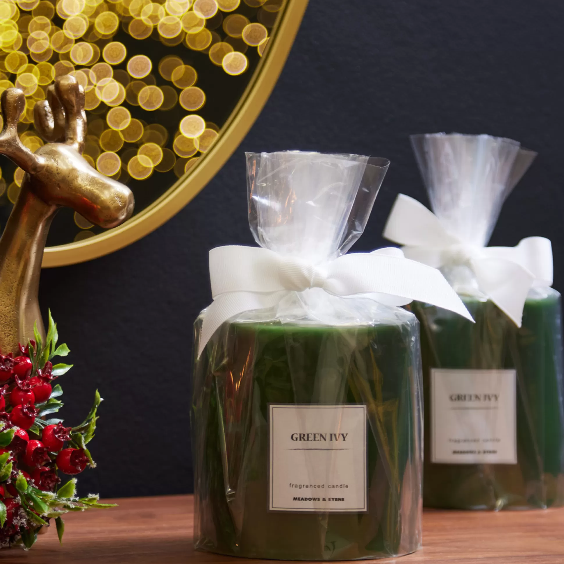 Candles & Diffusers>Meadows and Byrne Green Ivy Candle Medium - Set Of 2