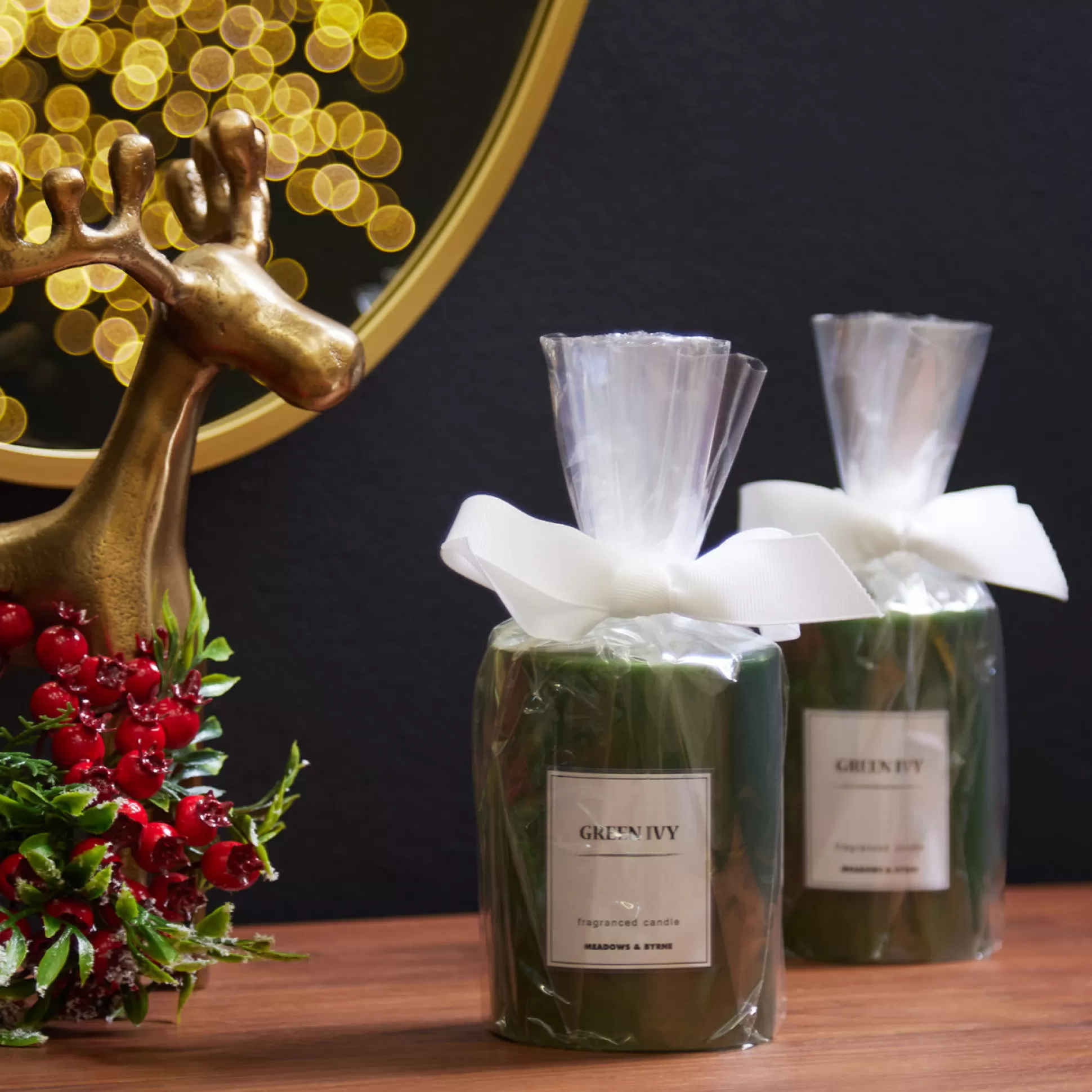 Candles & Diffusers>Meadows and Byrne Green Ivy Candle Small - Set Of 2