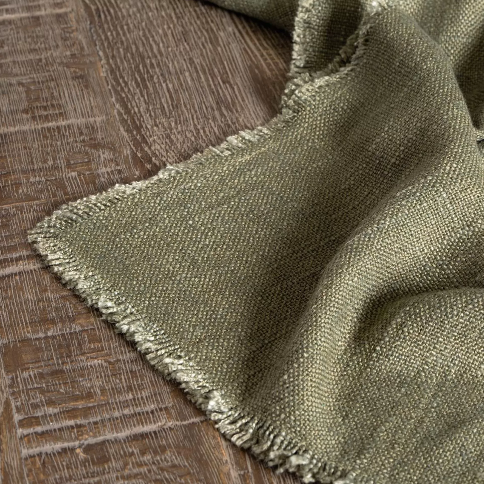 Table Linen>Meadows and Byrne Green Linen Mix Runner