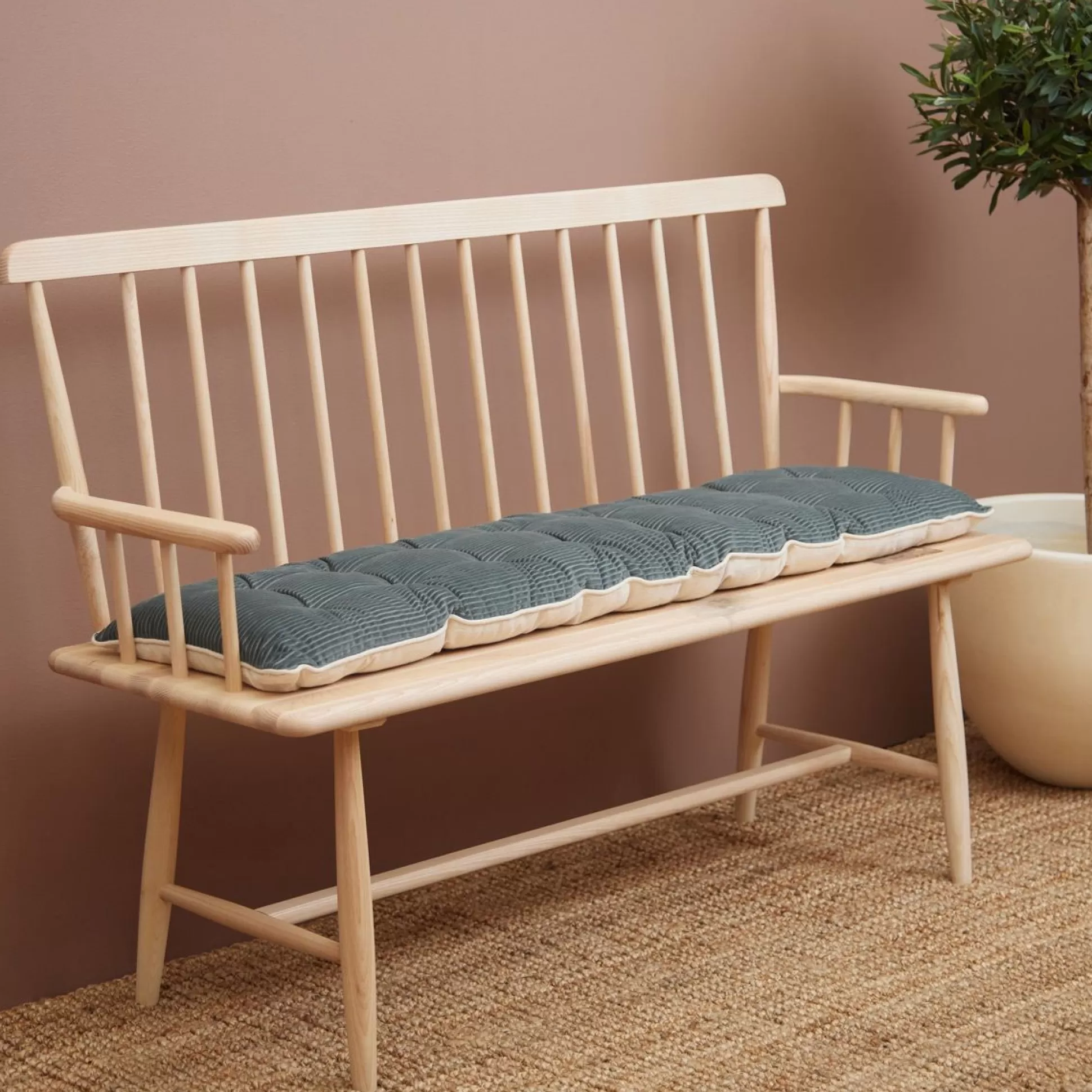 Bench Pads & Seat Pads>Meadows and Byrne Green Velvet Corduroy Bench Pad