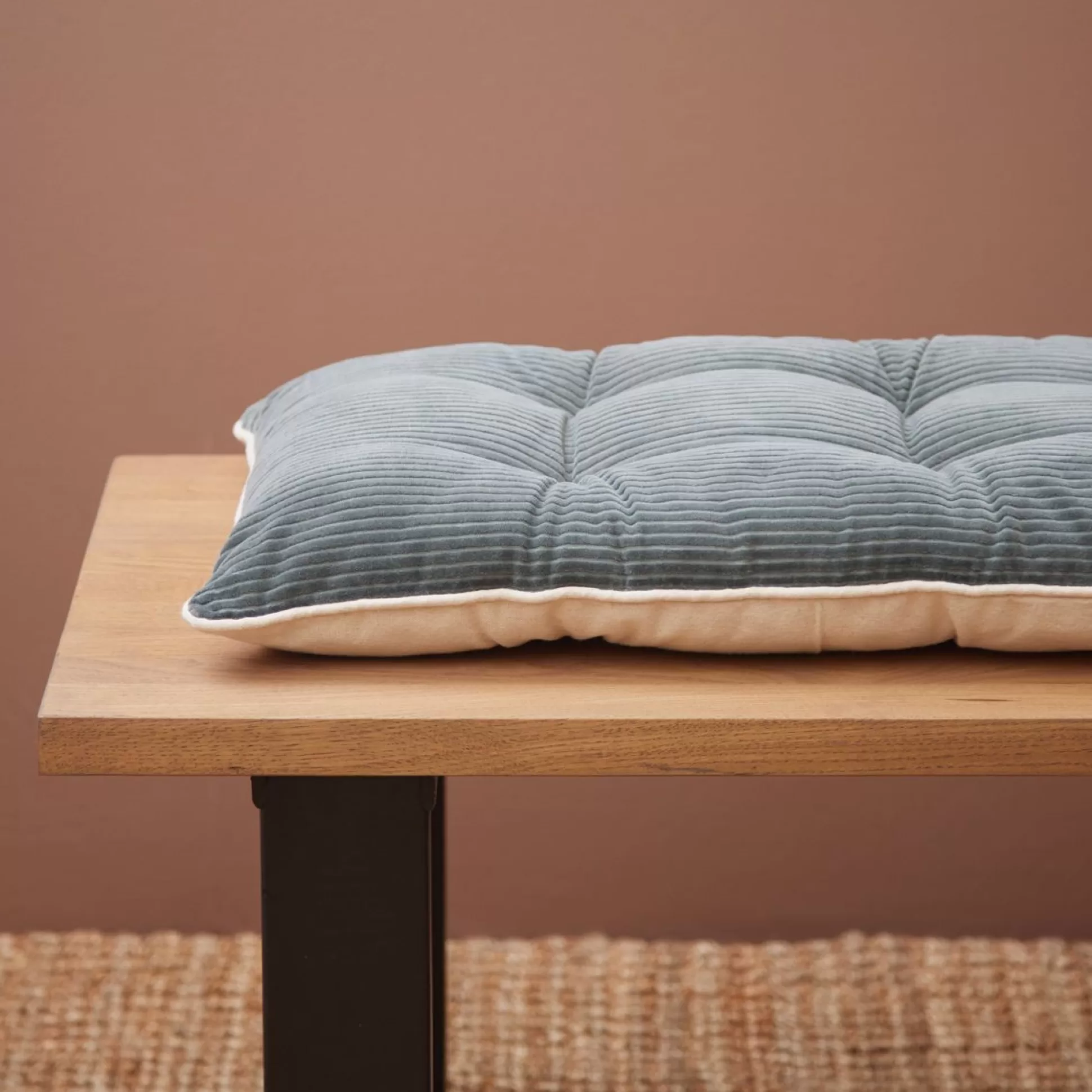 Bench Pads & Seat Pads>Meadows and Byrne Green Velvet Corduroy Bench Pad