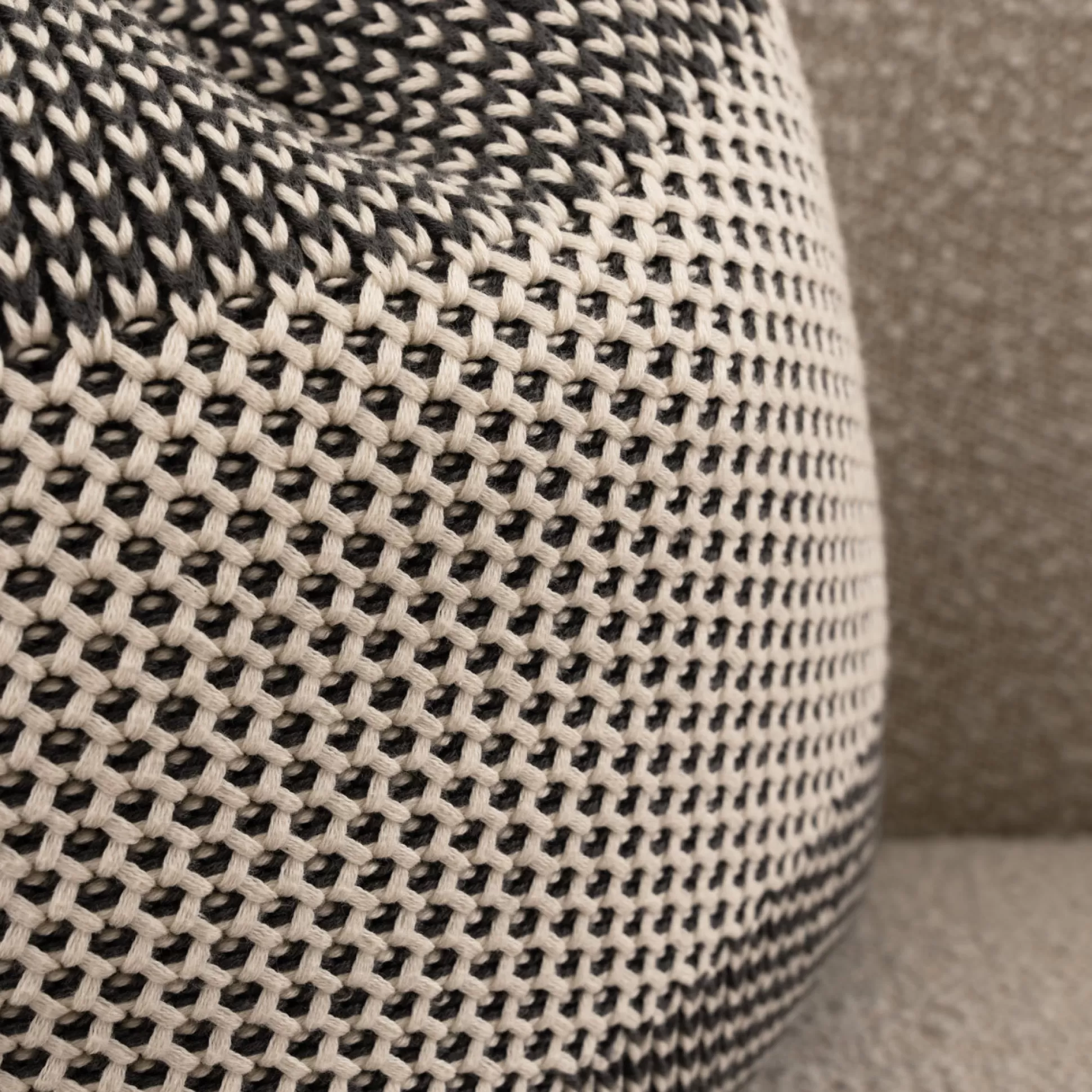 Cushions>Meadows and Byrne Grey And Cream Honeybee Stripe Cushion