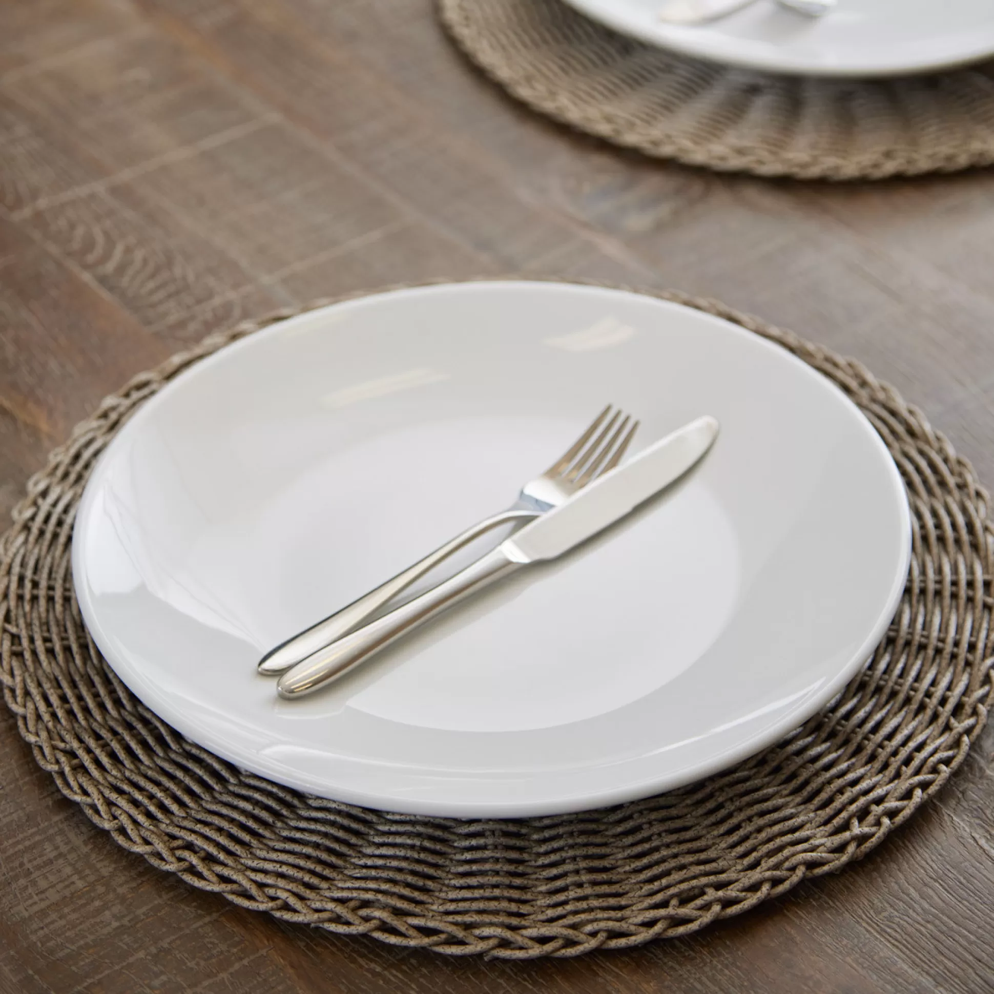 Table Linen>Meadows and Byrne Grey Faux Rattan Placemat - Set Of 6
