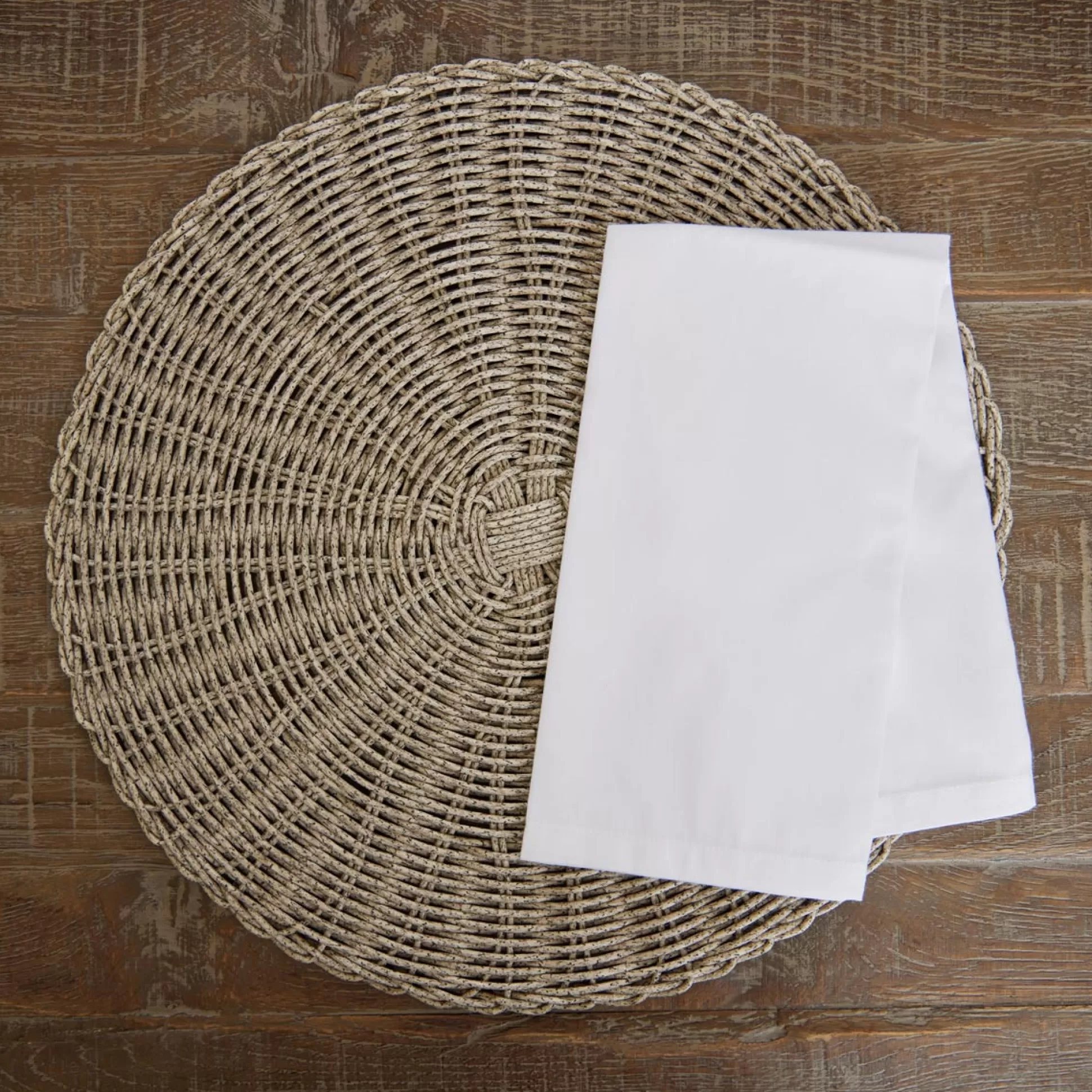 Table Linen>Meadows and Byrne Grey Faux Rattan Placemat - Set Of 6