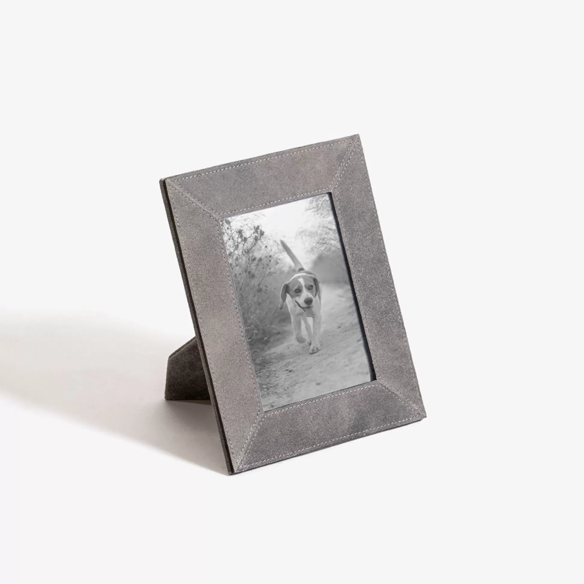 Wall Art & Picture Frames>Meadows and Byrne Grey Leather Picture Frame
