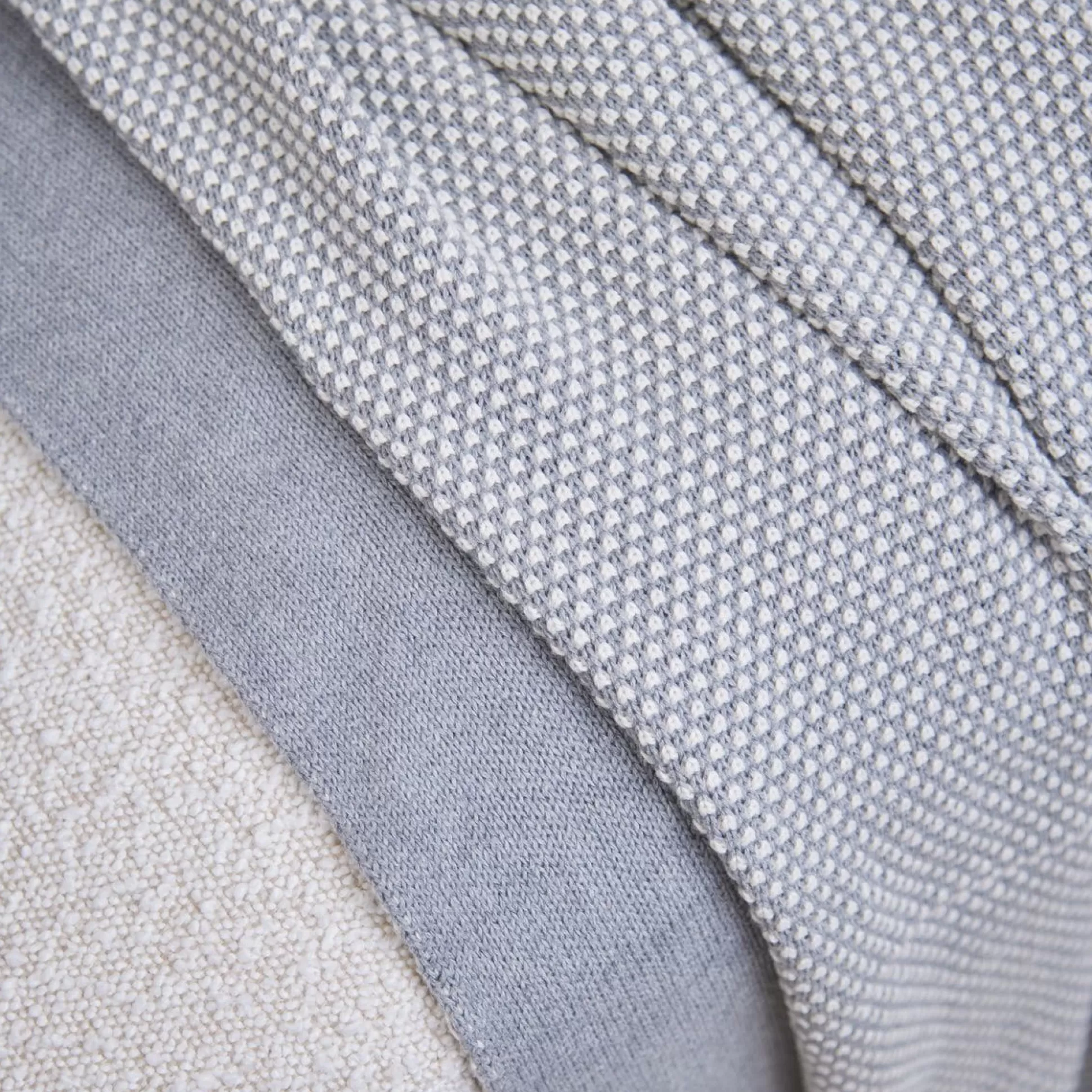 Blankets & Throws>Meadows and Byrne Grey Marl Rattle Throw With Border