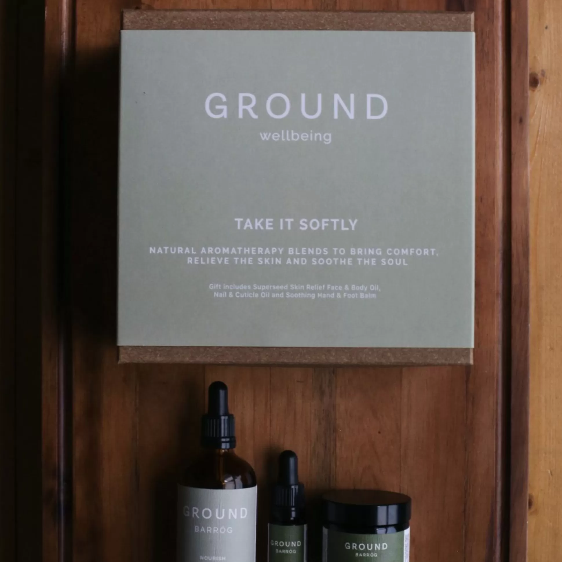 Skincare Essentials>Meadows and Byrne Ground Wellbeing Take It Softly Giftbox