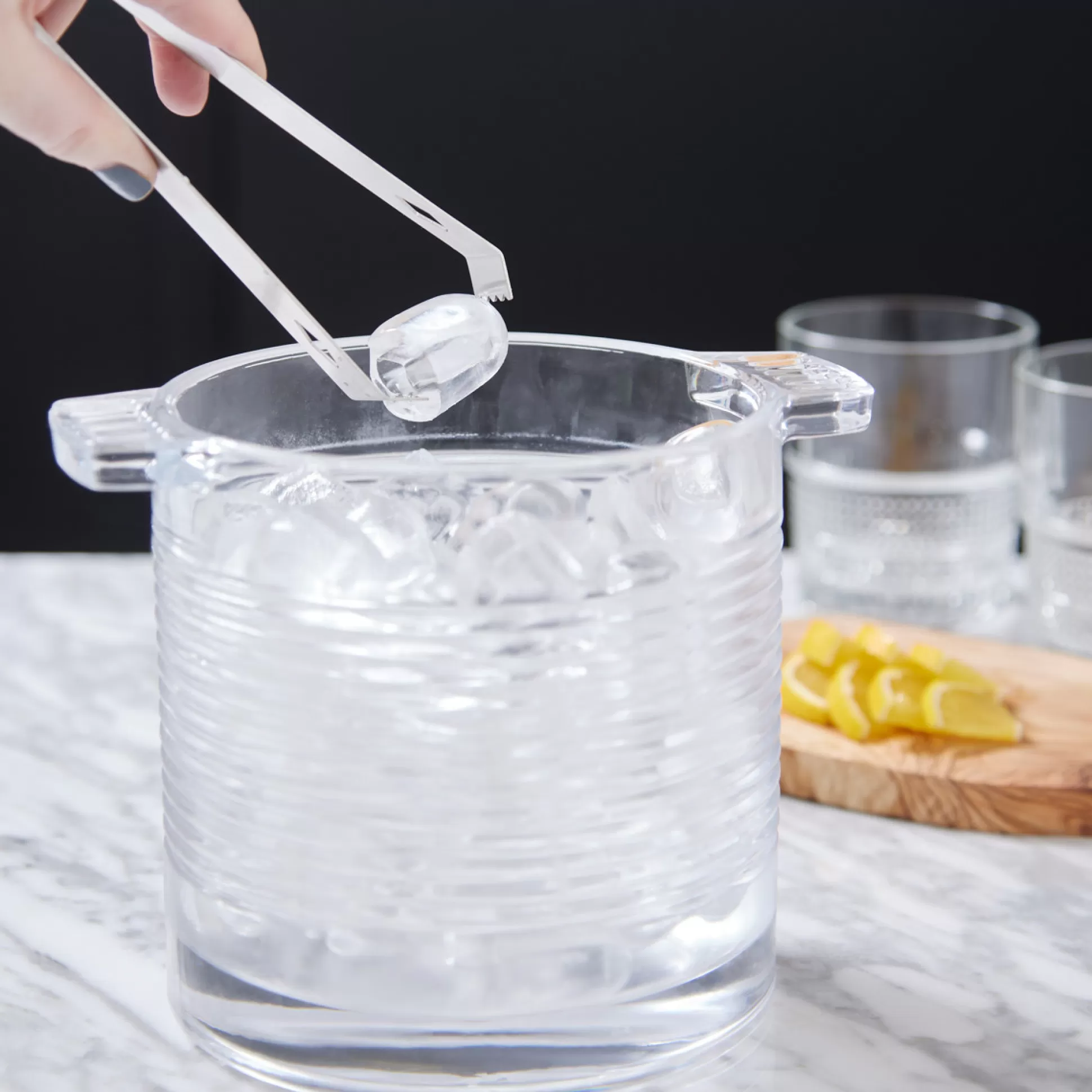 Bar Accessories>Meadows and Byrne Hampton Ice Bucket With Tongs