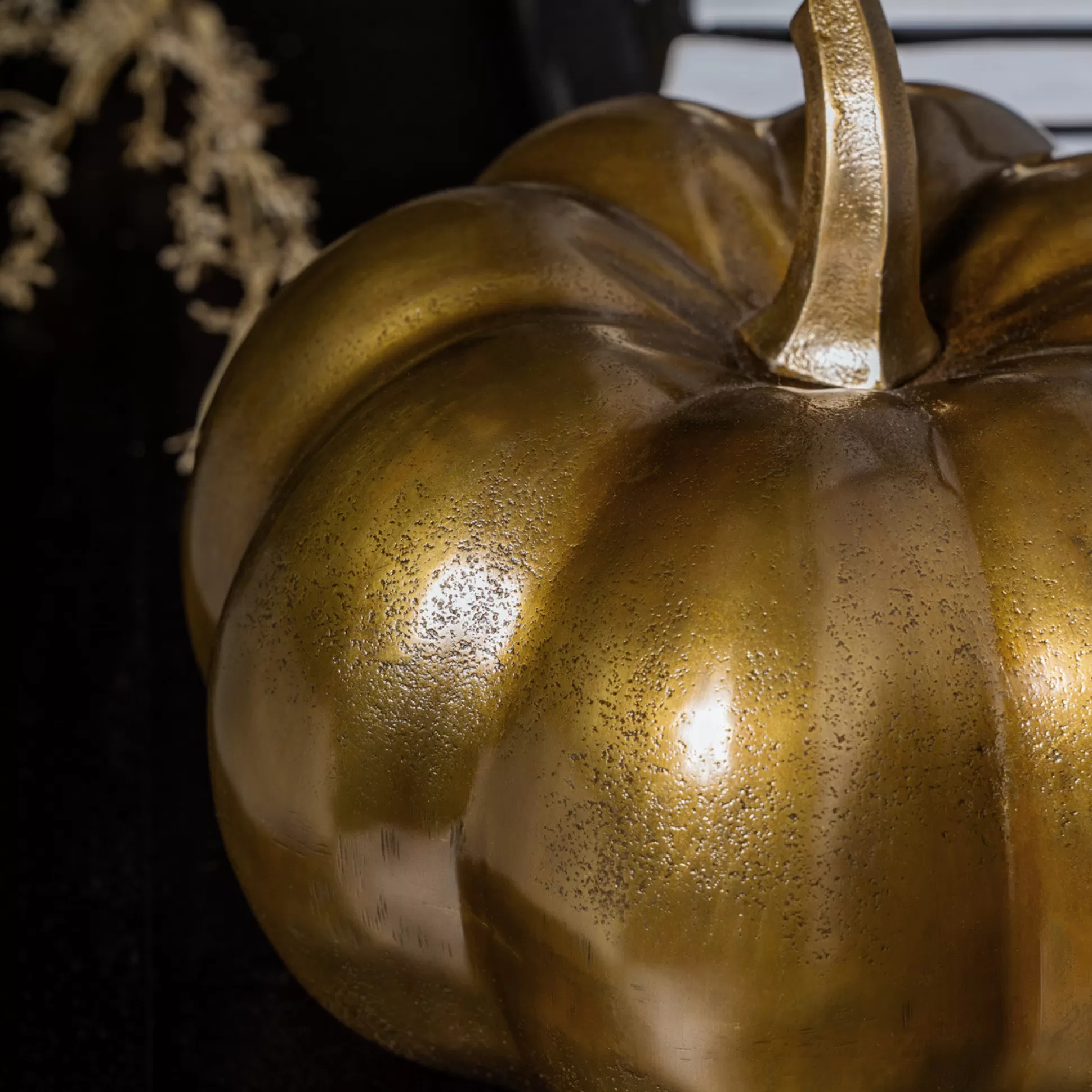 Decoration & Home Accessories>Meadows and Byrne Harvest Pumpkin In Gold - Lge