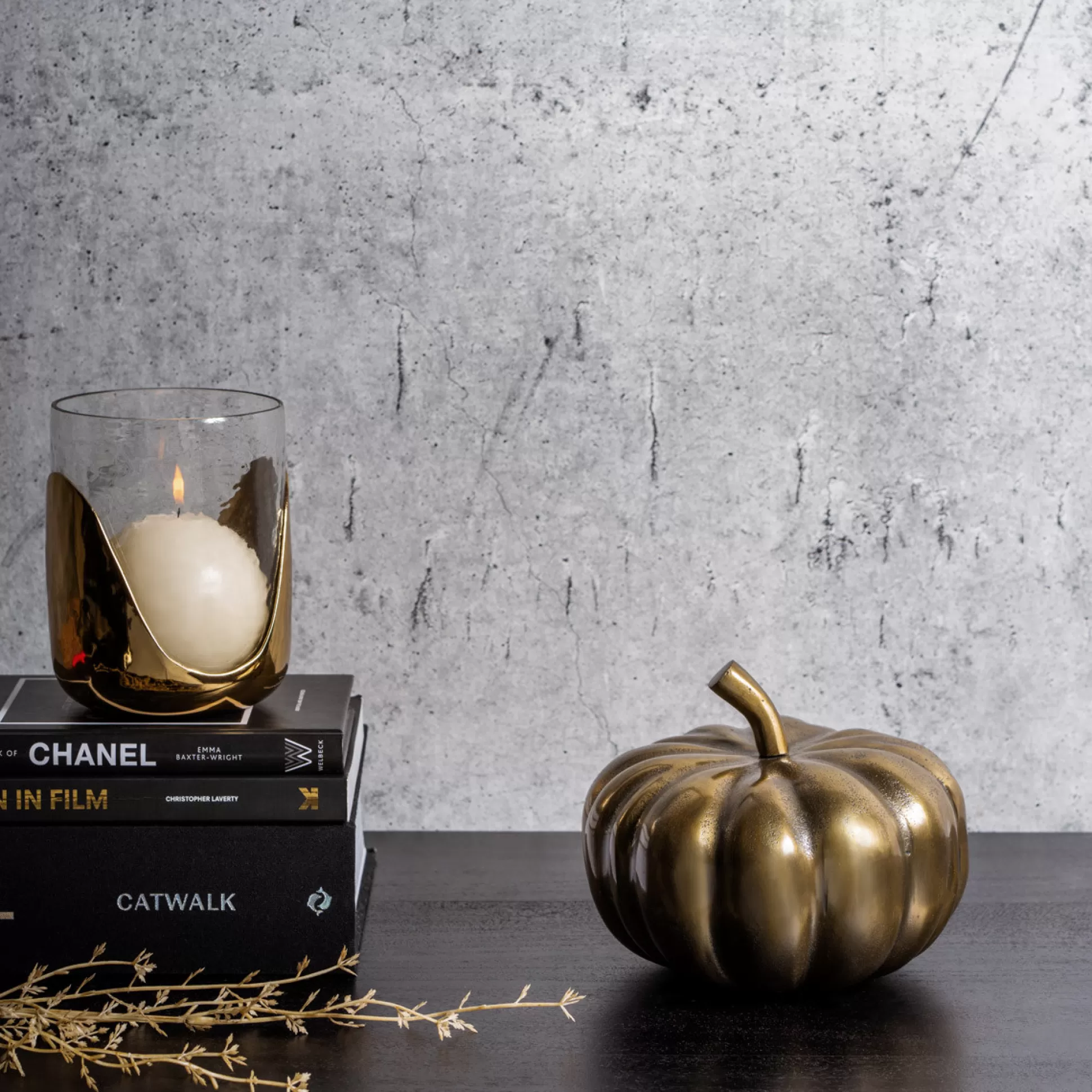 Decoration & Home Accessories>Meadows and Byrne Harvest Pumpkin In Gold - Sml
