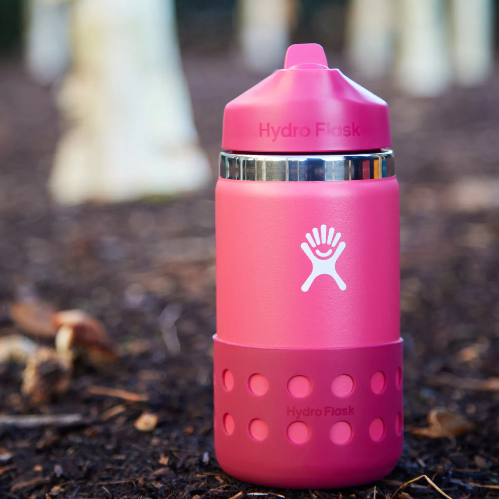 Travel Flasks & Picnic>Meadows and Byrne Hydro Flask 12 Oz Kids Wide Mouth Straw Lid & Boot - Peony