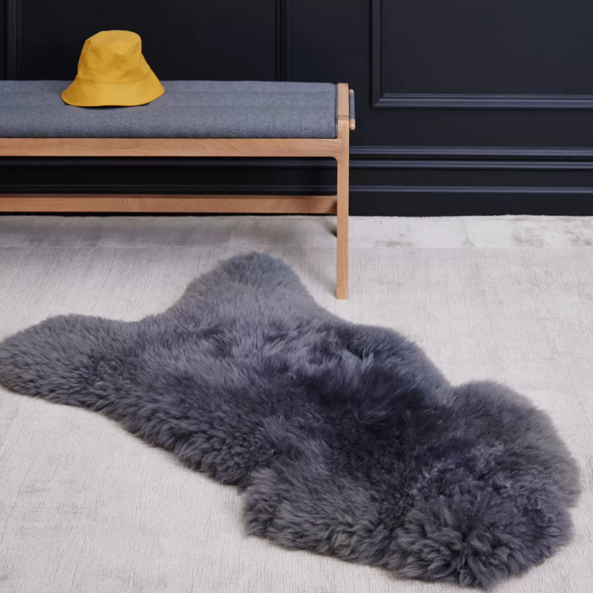Rugs & Door Mats>Meadows and Byrne Irish Sheepskin Rug - Dark Grey