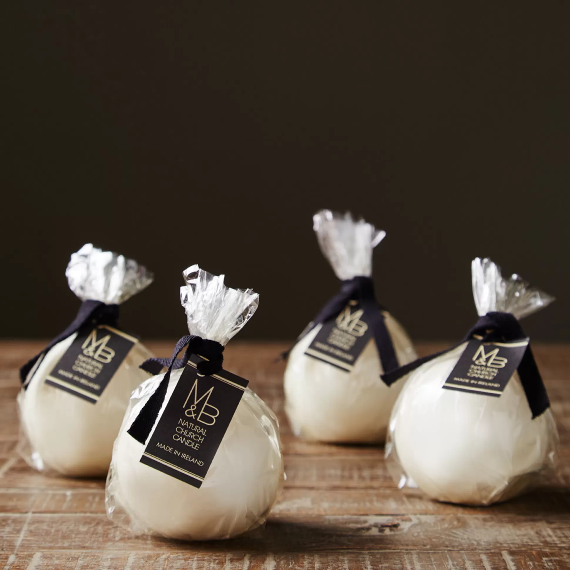 Candles & Diffusers>Meadows and Byrne Ivory Ball Candle 8Cm - Set Of 4