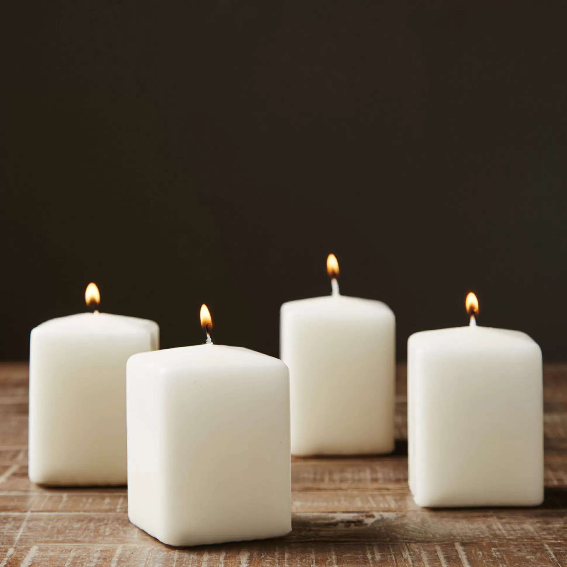 Candles & Diffusers>Meadows and Byrne Ivory Square Candle - Set Of 4