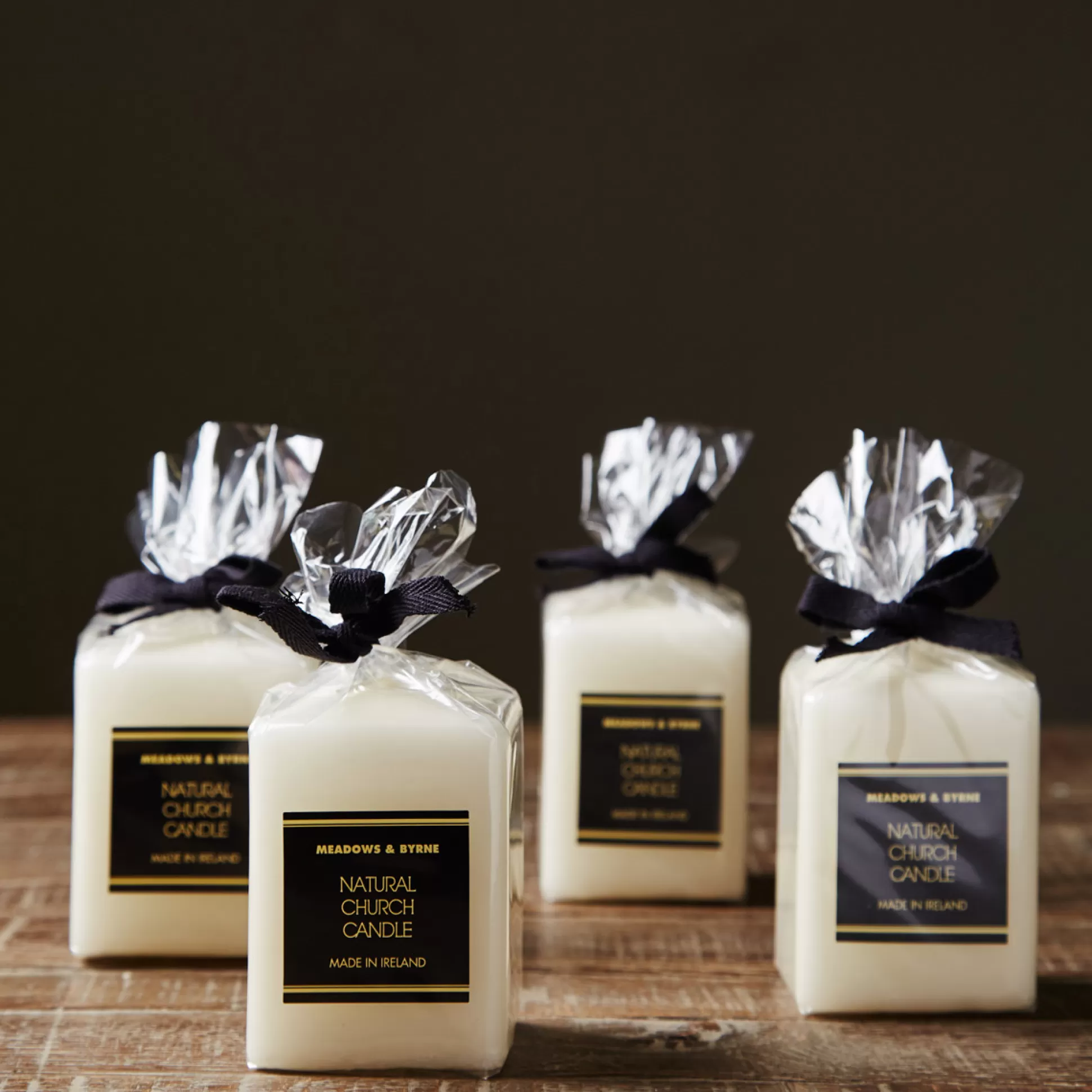 Candles & Diffusers>Meadows and Byrne Ivory Square Candle - Set Of 4