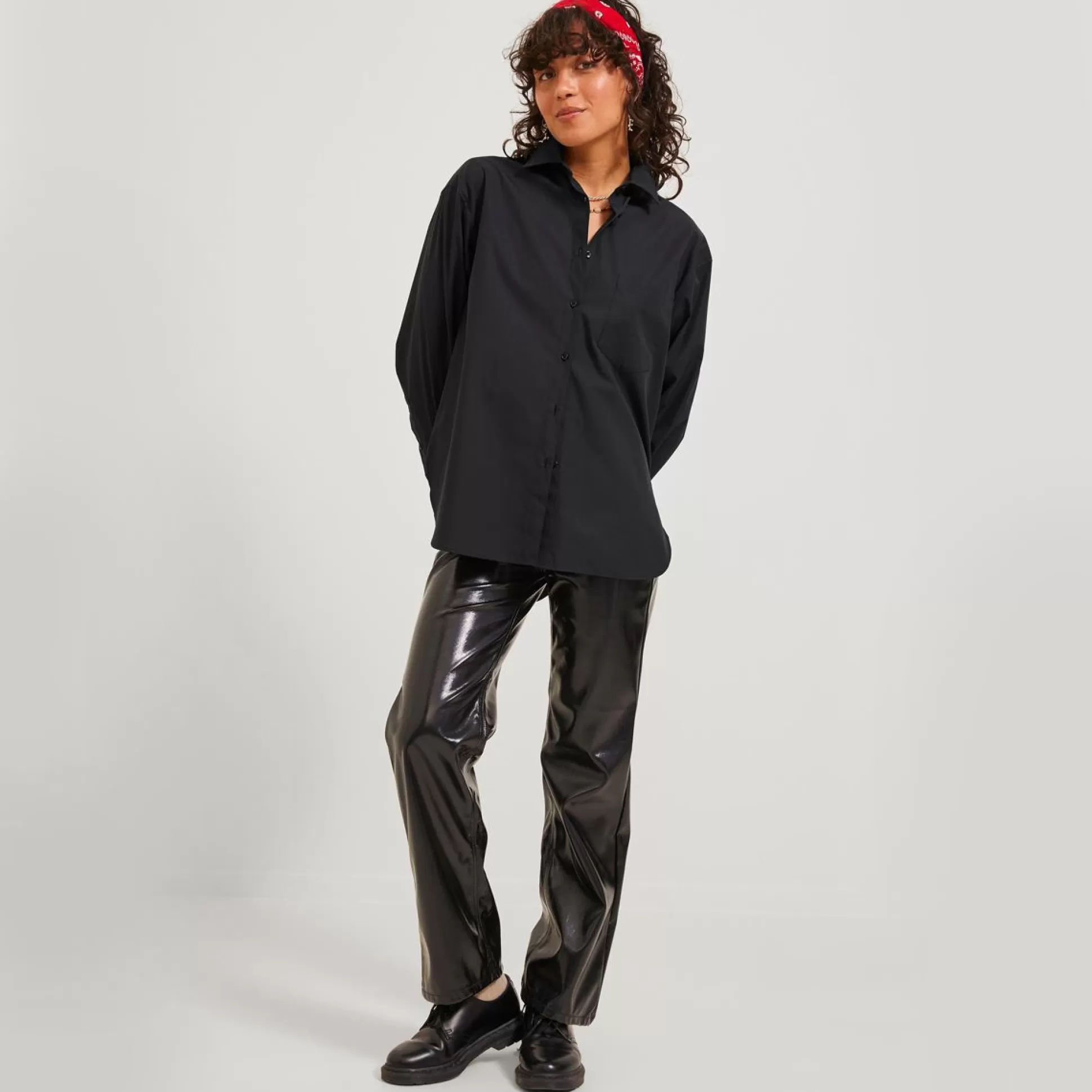 Shirts & Blouses>Meadows and Byrne Jamie Relaxed Cotton Shirt Black