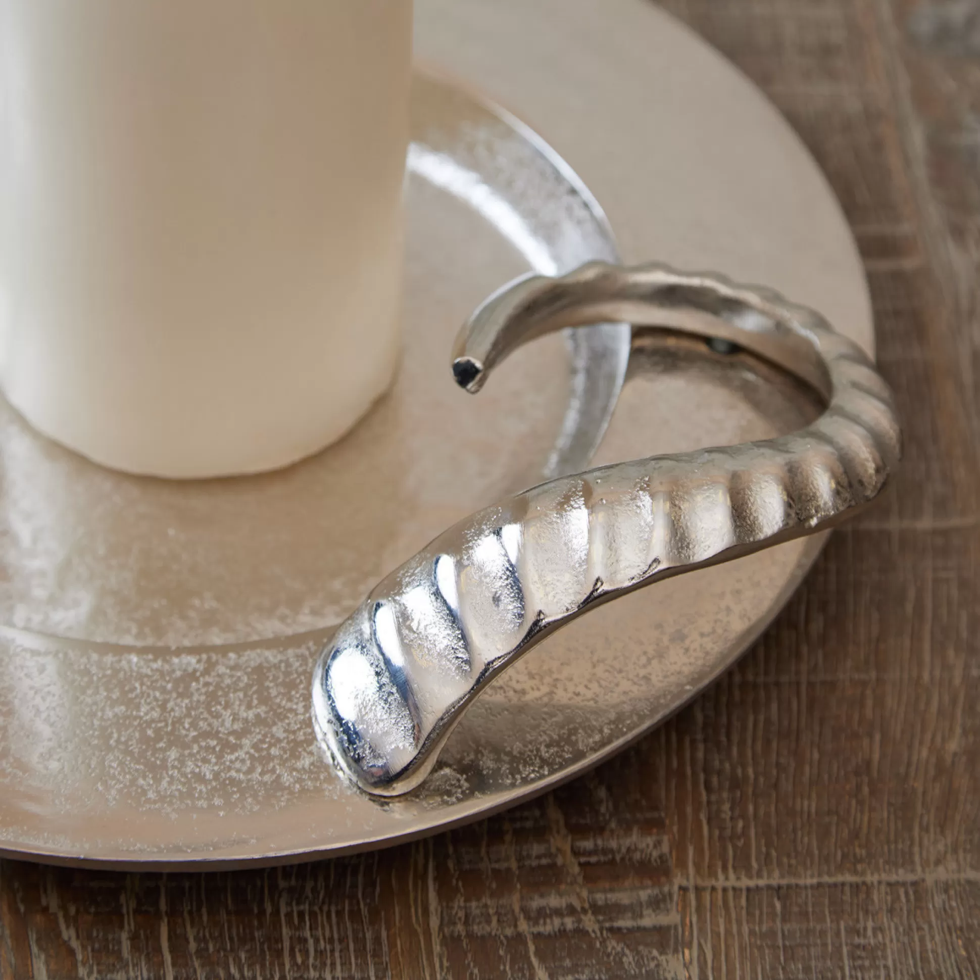 Candle Holders>Meadows and Byrne Jensen Candle Tray - Silver