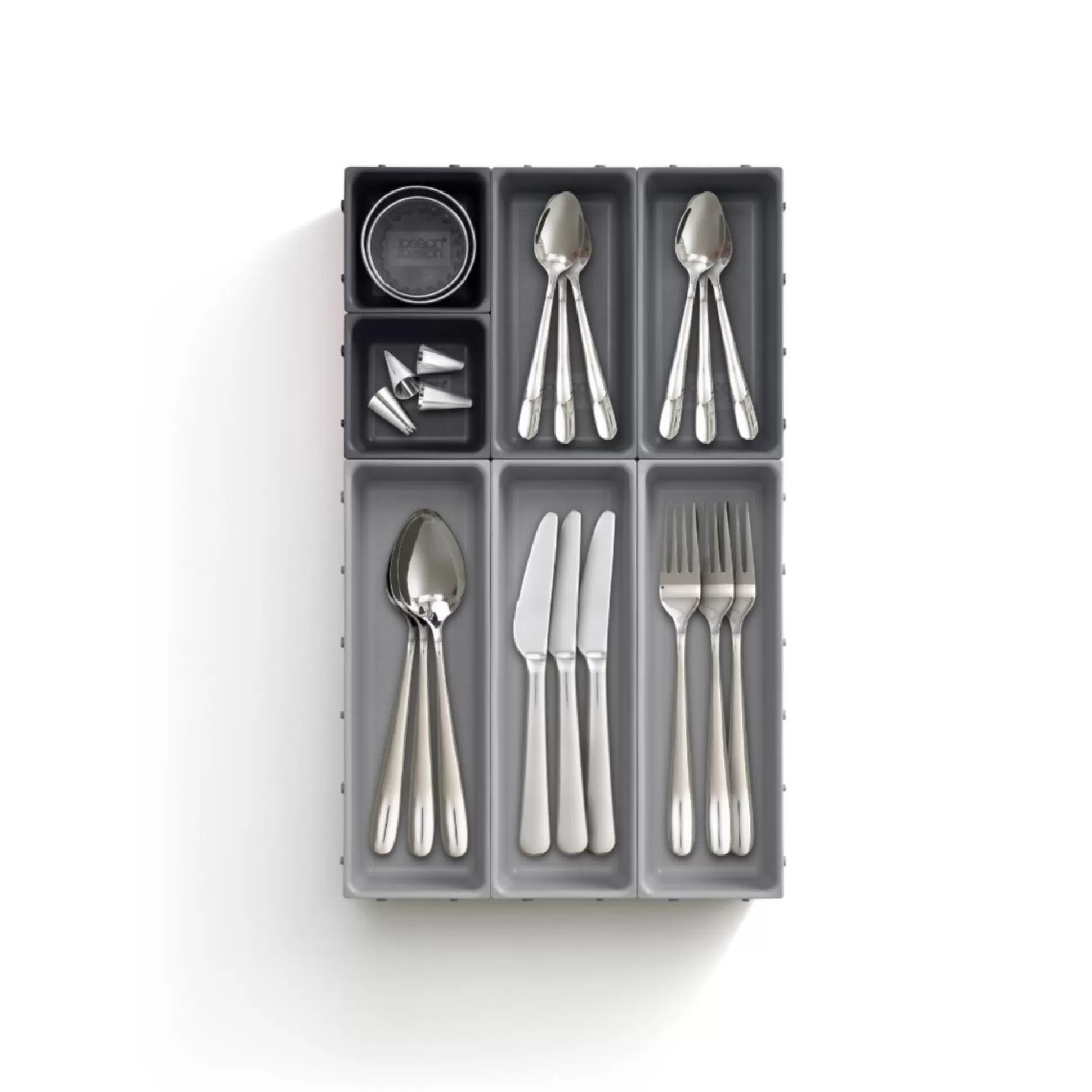 Kitchen Utensils & Accessories>Meadows and Byrne Joseph Joseph - Blox 7-Piece Drawer Organiser Set - Grey