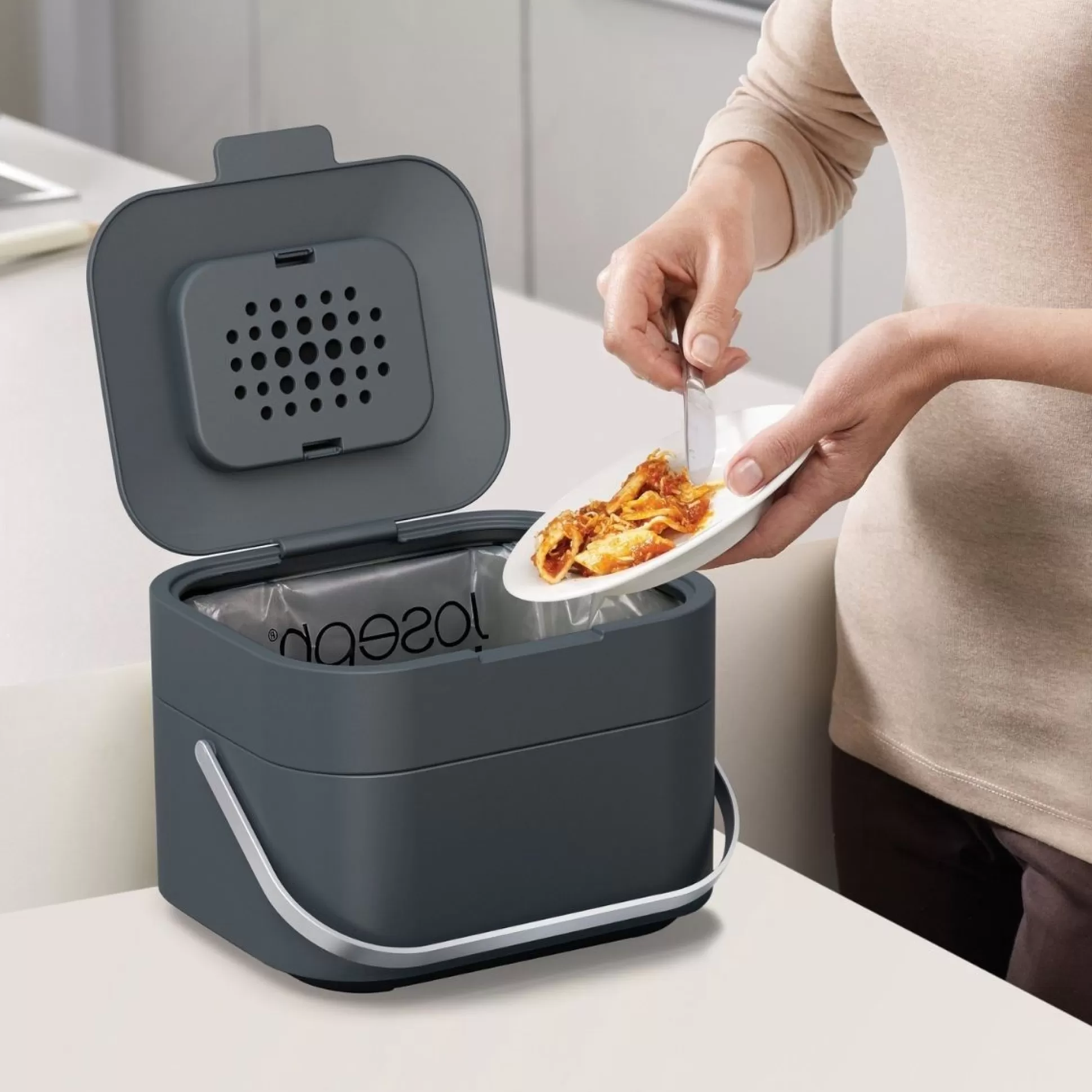 Kitchen Utensils & Accessories>Meadows and Byrne Joseph Joseph Food Waste Caddy - Grey