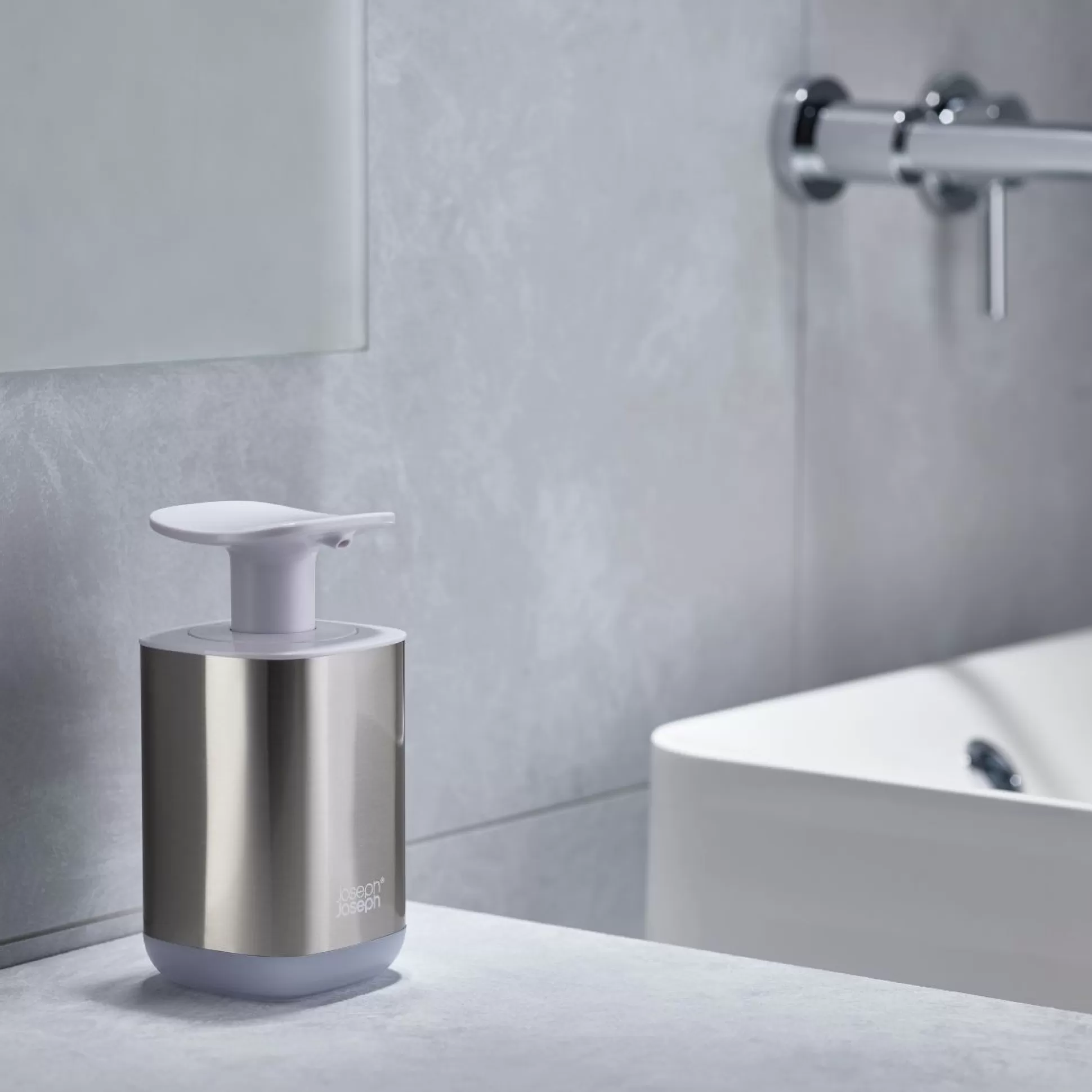 Bathroom Accessories>Meadows and Byrne Joseph Joseph Presto Steel Hygienic Soap Dispenser