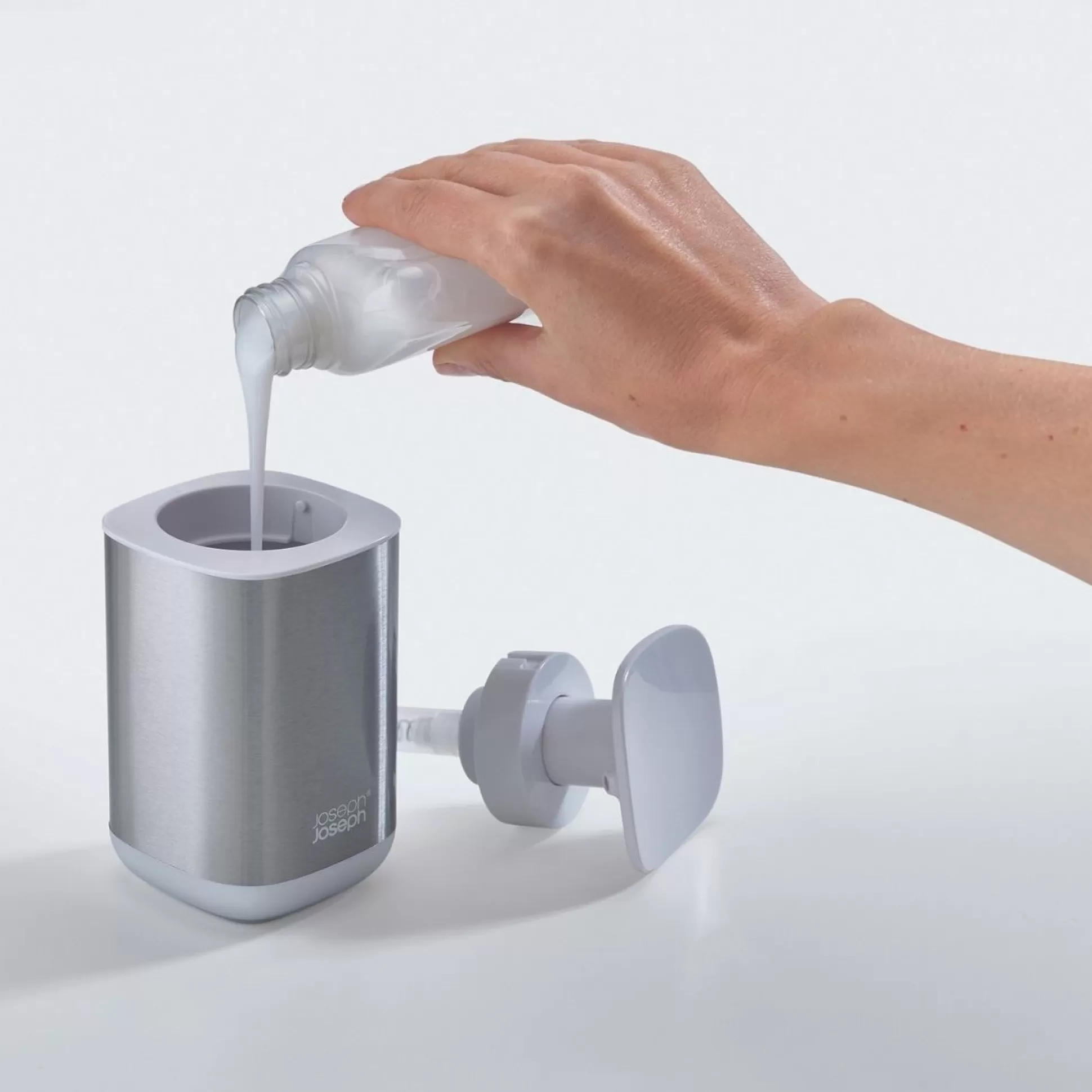 Bathroom Accessories>Meadows and Byrne Joseph Joseph Presto Steel Hygienic Soap Dispenser