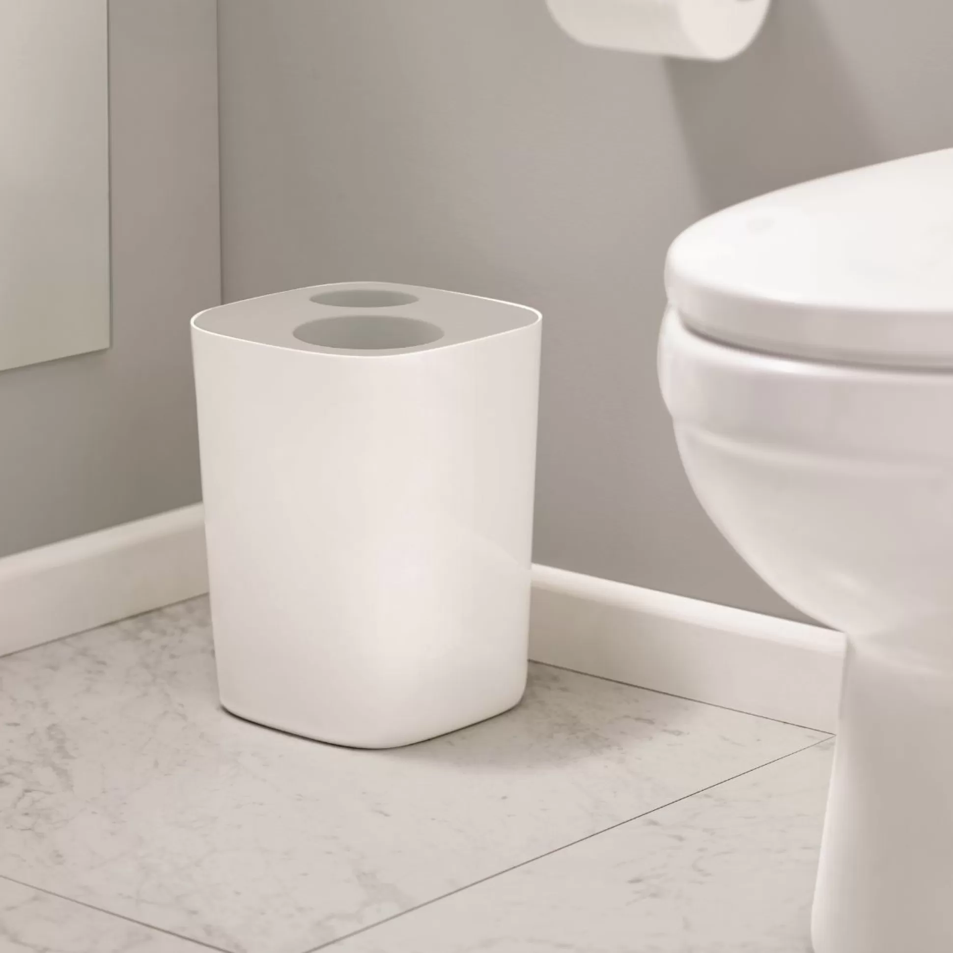 Bathroom Accessories>Meadows and Byrne Joseph Joseph Split Bathroom Waste Separation Bin - Grey