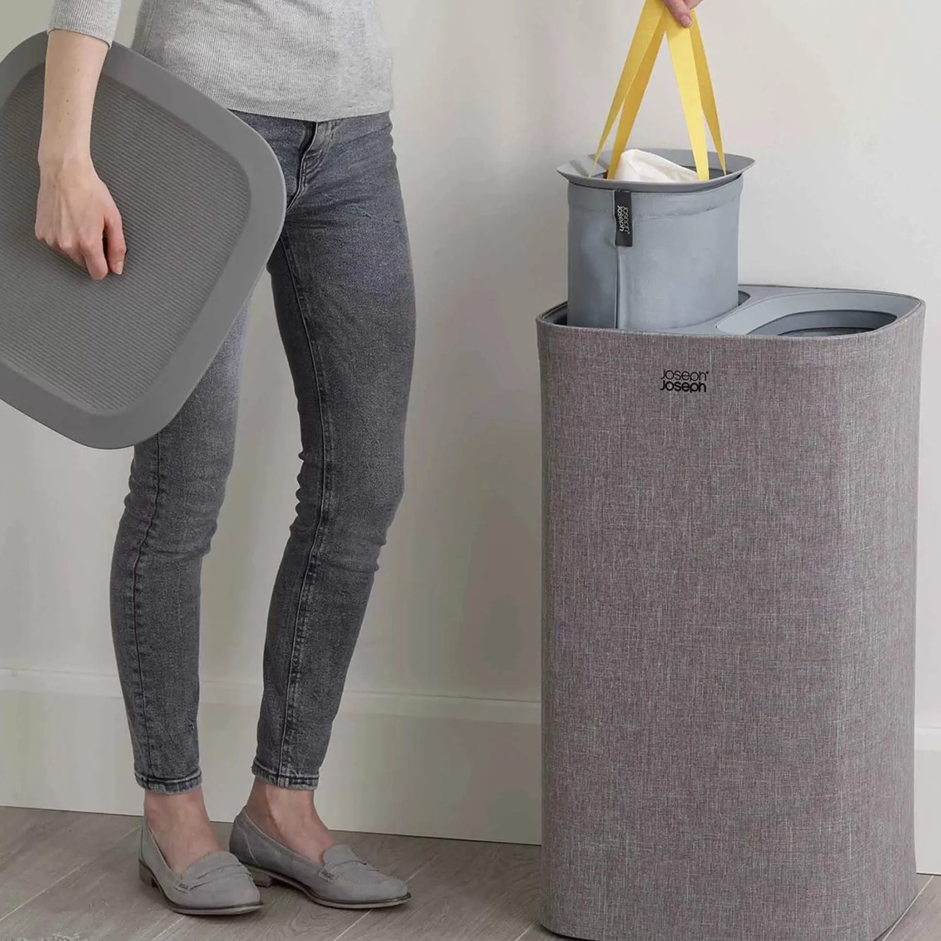 Laundry Baskets>Meadows and Byrne Joseph Joseph Tota Medium Laundry Separation Basket - Grey