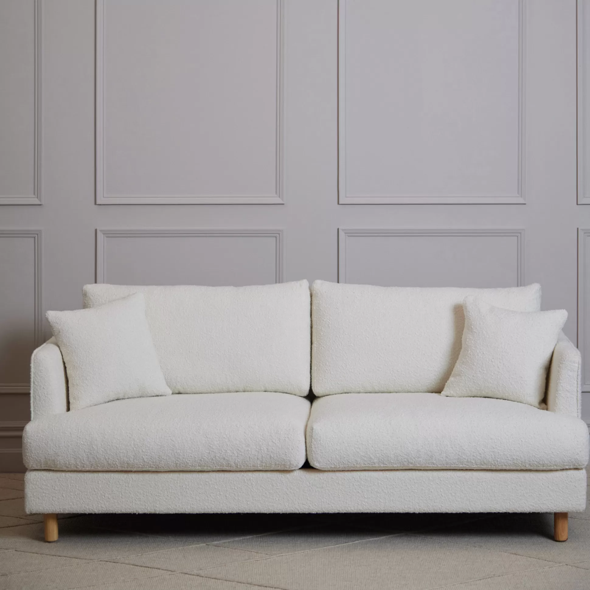 - 3 Seater Sofas>Meadows and Byrne Kendall Chex Polar Boucle 3 Seater Sofa