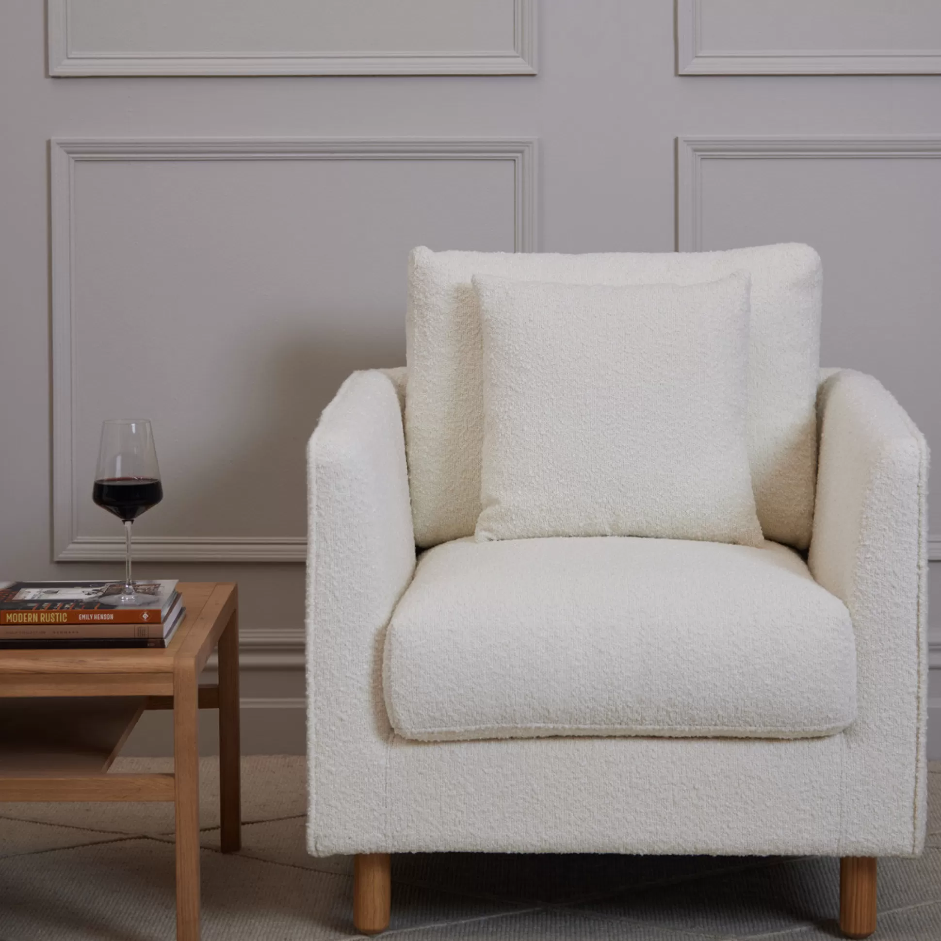 Armchairs>Meadows and Byrne Kendall Chex Polar Boucle Armchair