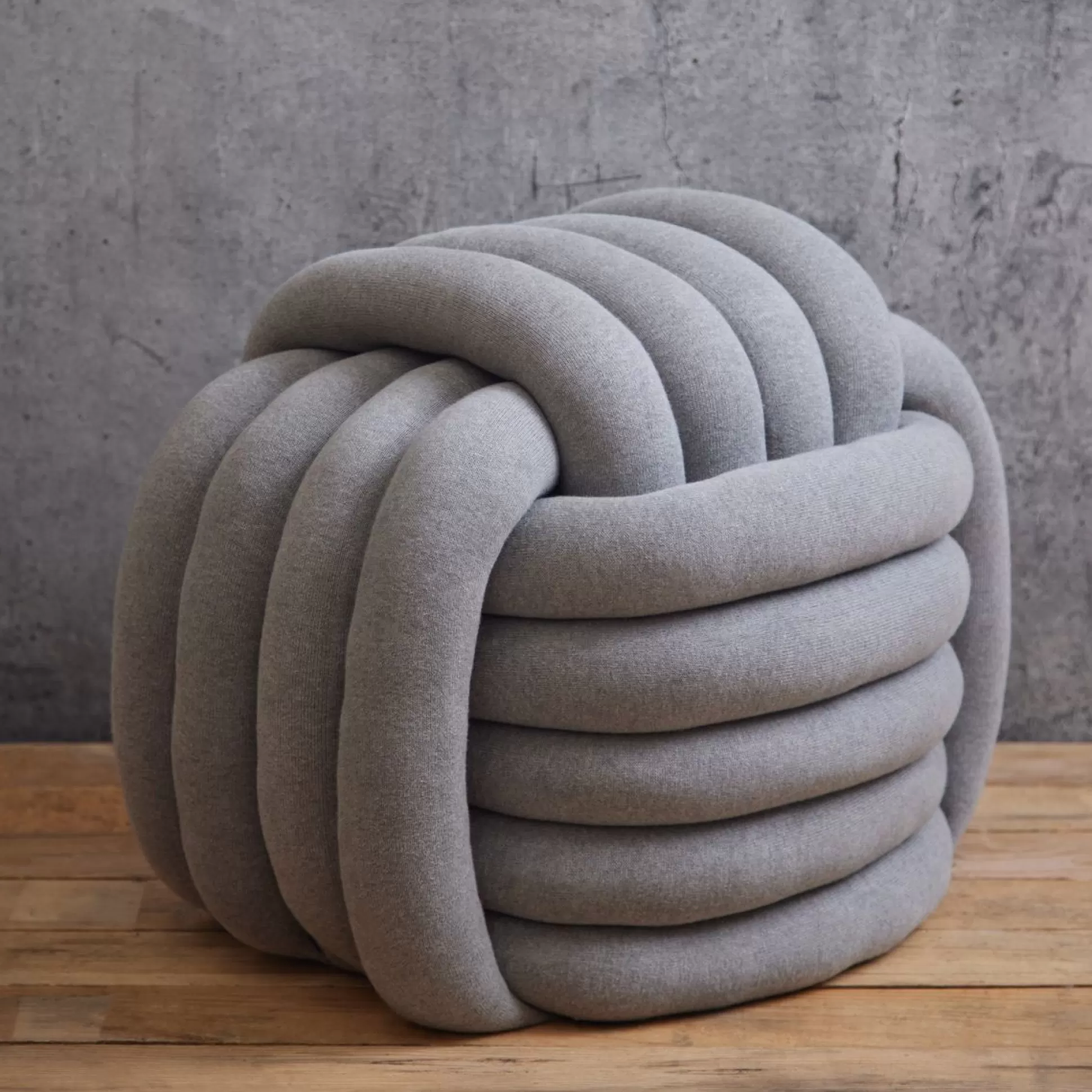 Ottomans&Footstools>Meadows and Byrne Knotted Pouf In Grey Marl