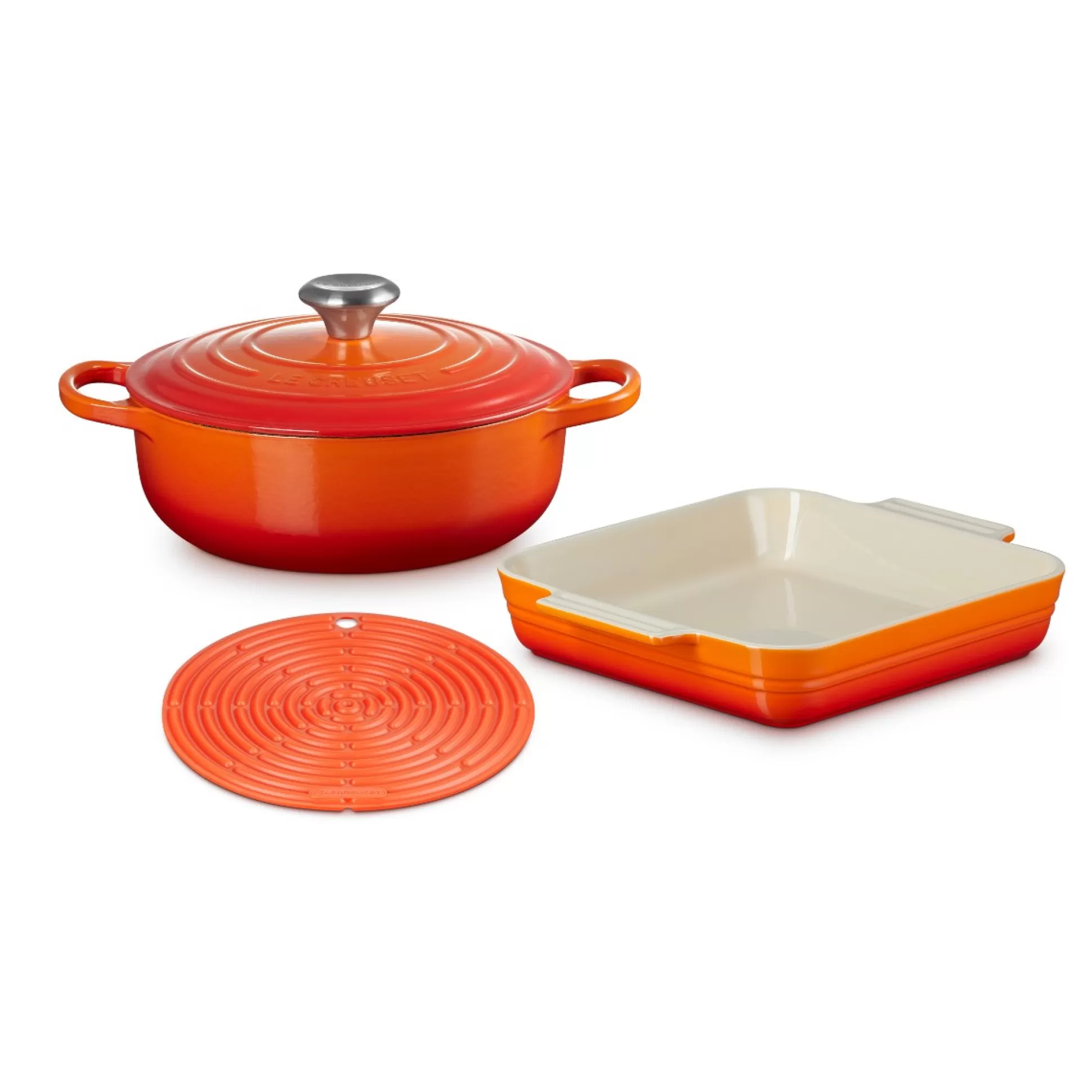 Cookware>Meadows and Byrne Le Creuset 3 Piece Roasting Set