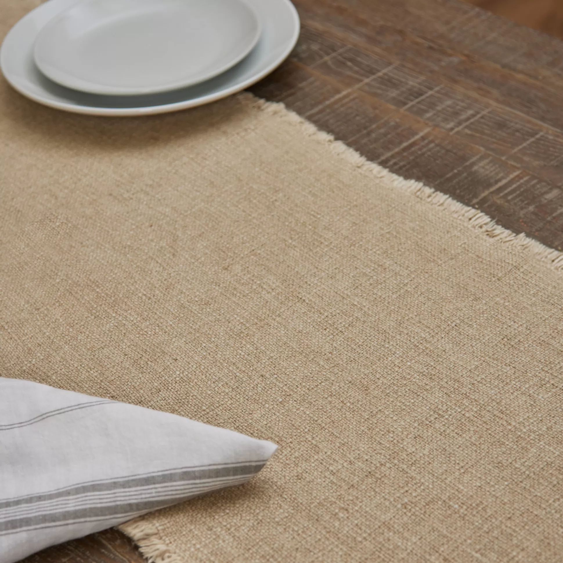 Table Linen>Meadows and Byrne Light Grey Stripe Linen Napkin - Set Of 6