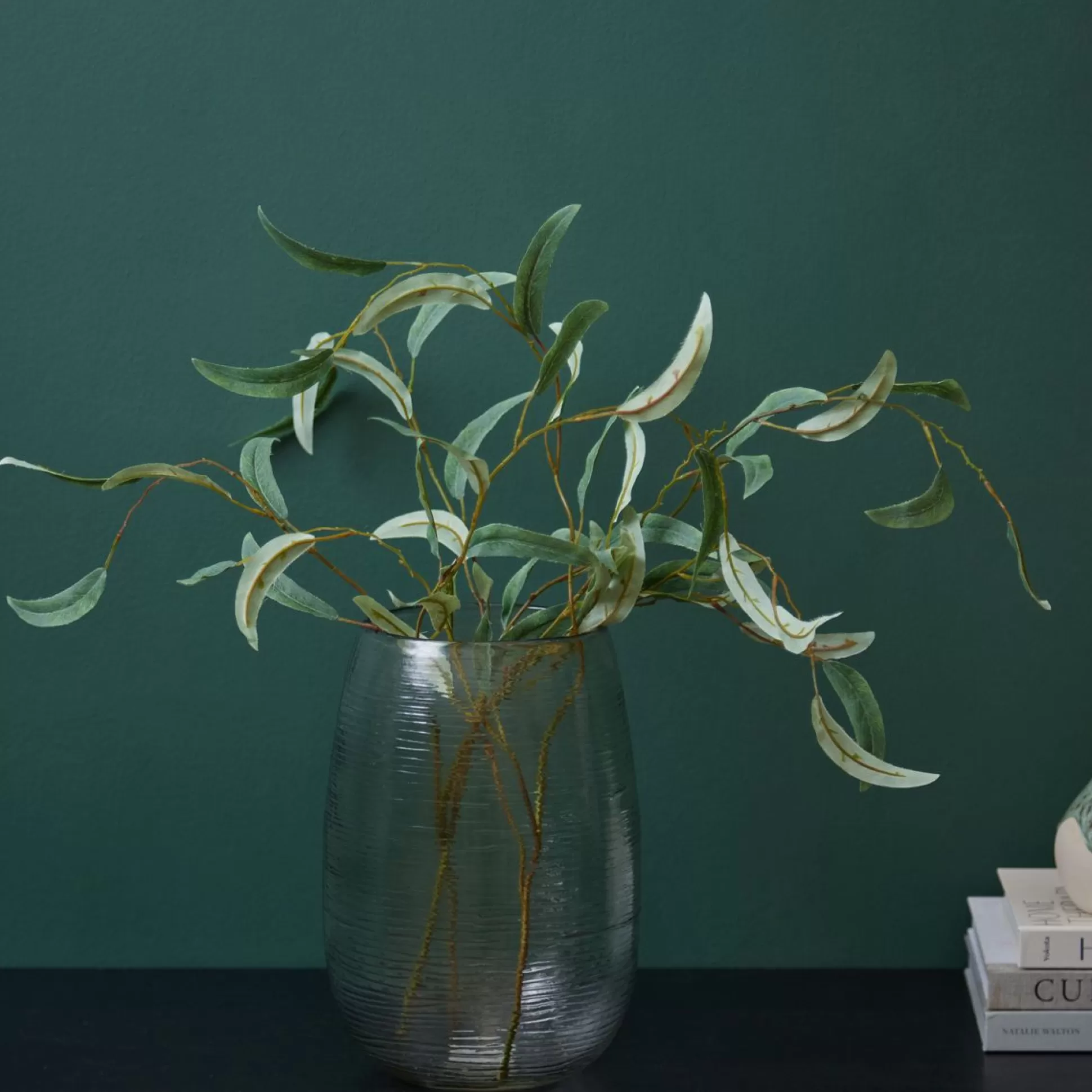 Decorative Vases>Meadows and Byrne Line Etch Glass Vase