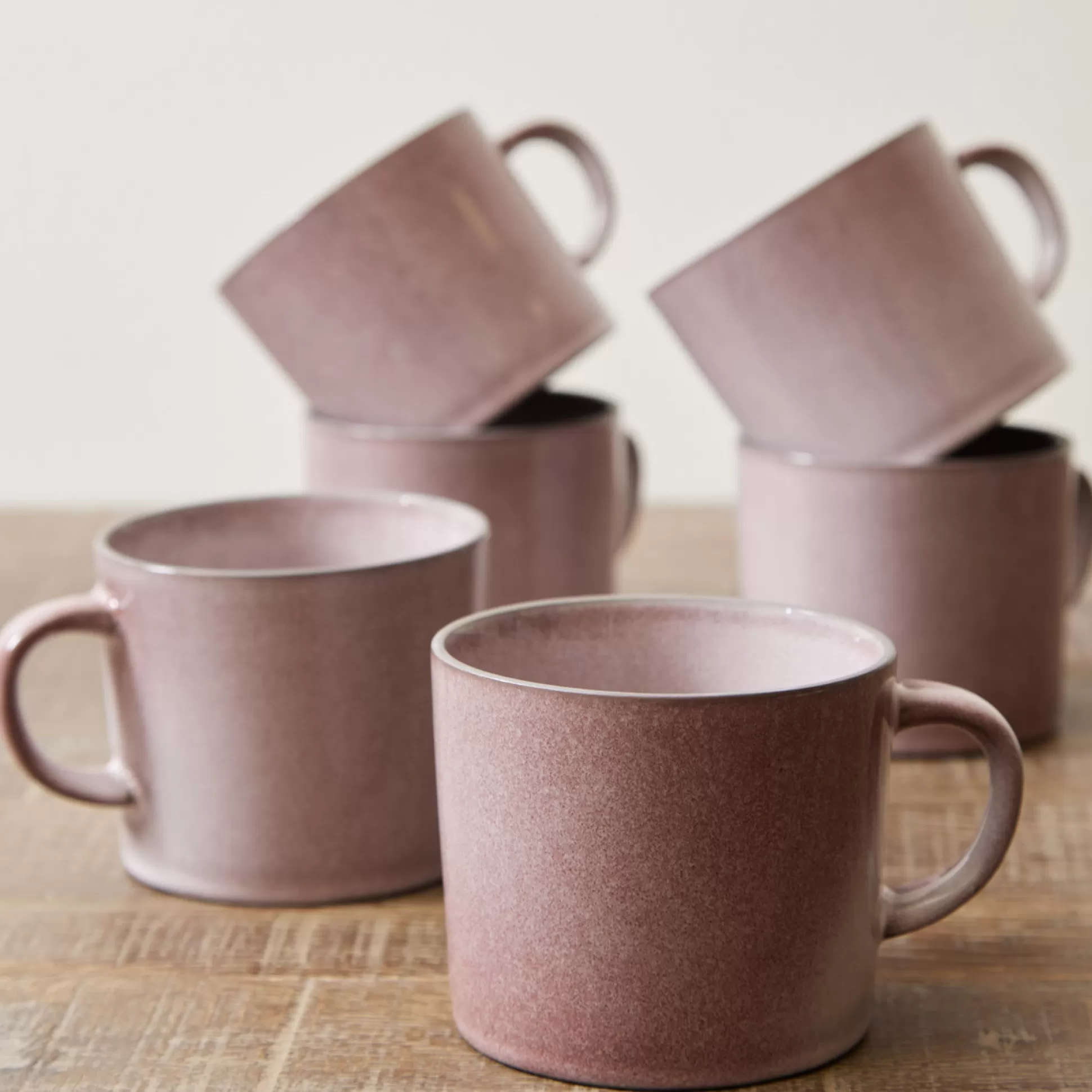 Mugs>Meadows and Byrne Linnea Glaze Mug - Dusty Rose - Set Of 6