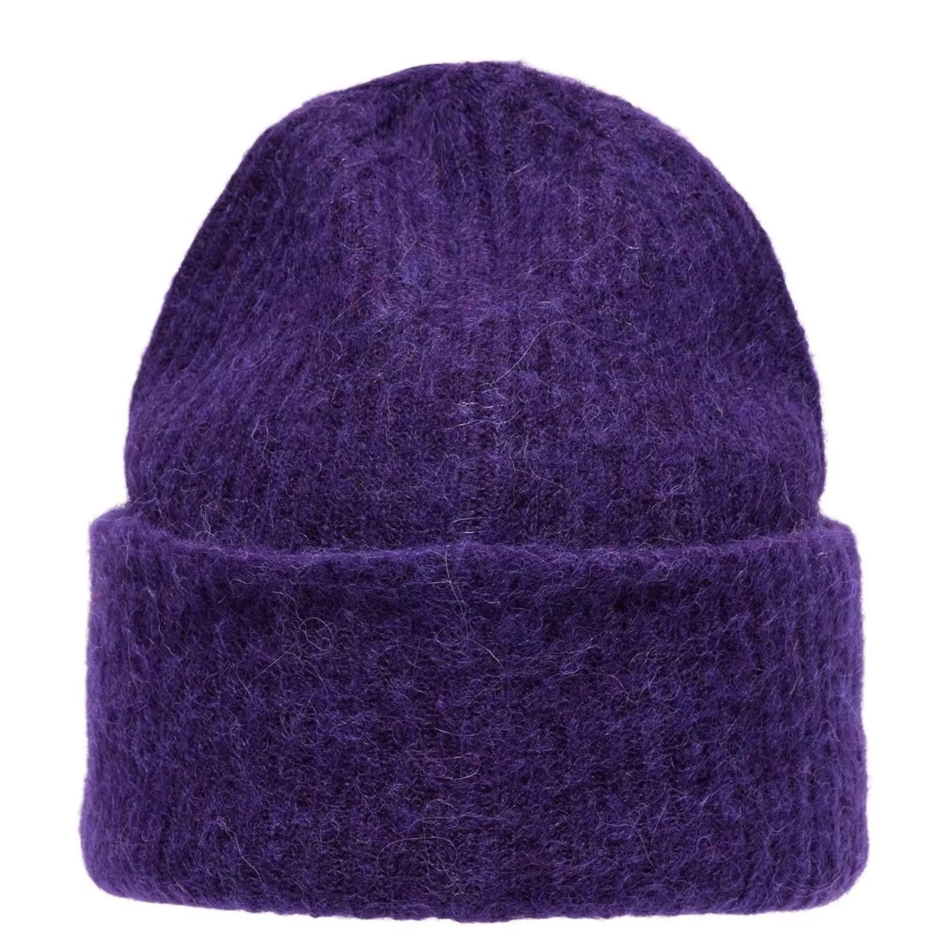 Hats, Scarves, Gloves>Meadows and Byrne Lulu Wool-Alpaca Blend Beanie Purple
