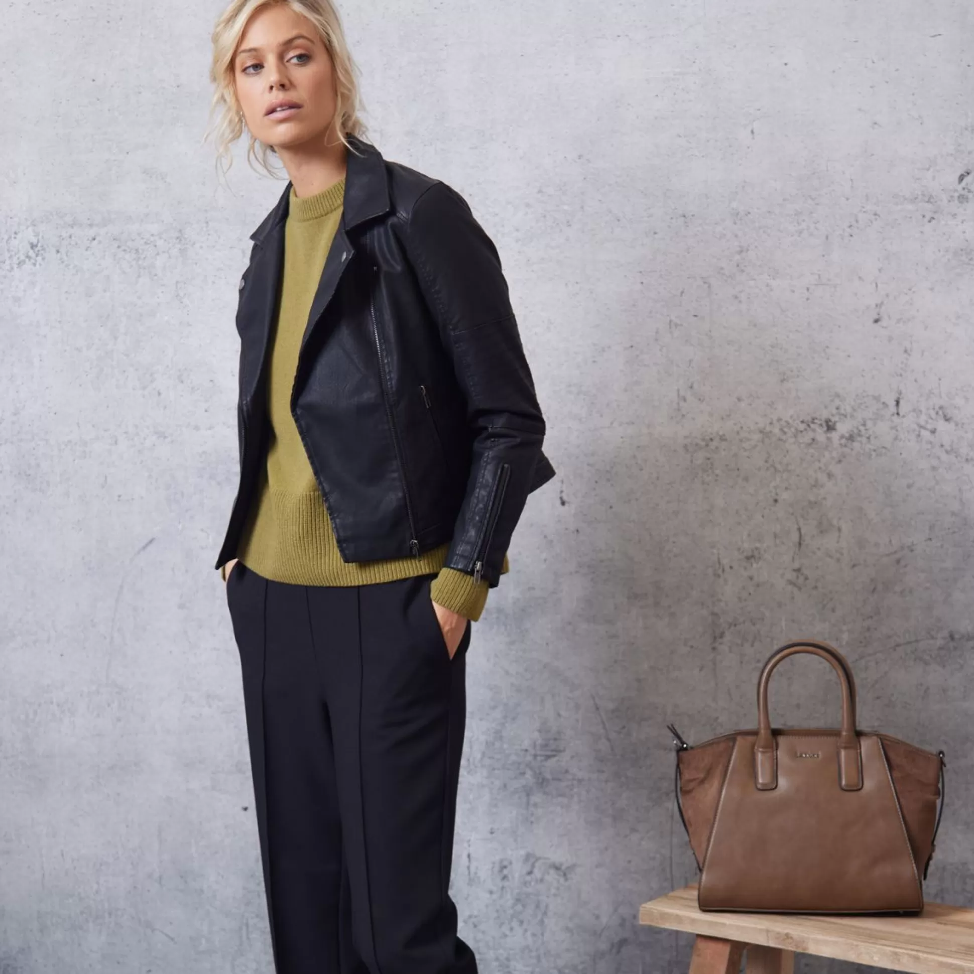 Backpacks, Bags, Purses>Meadows and Byrne Mafalda Faux Leather And Suede Tote Bag - Camel