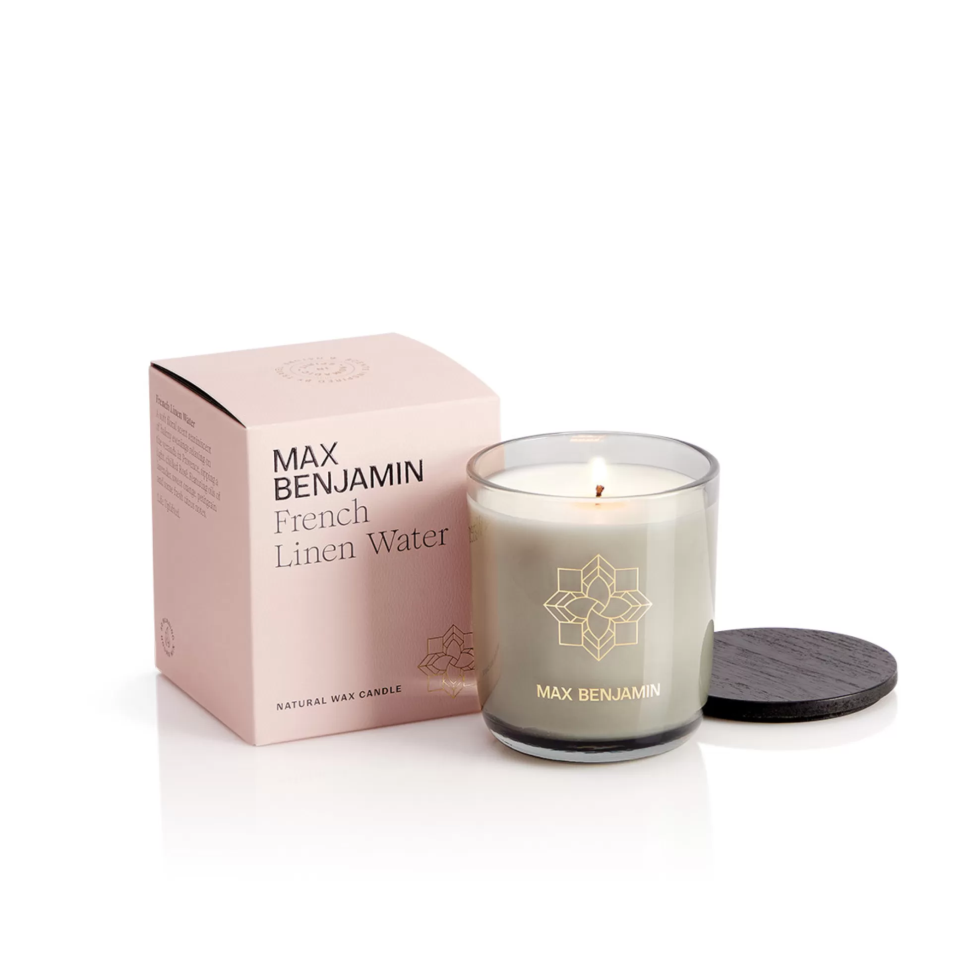 Scented Candles>Meadows and Byrne Max Benjamin French Linen Water Luxury Candle & Lid